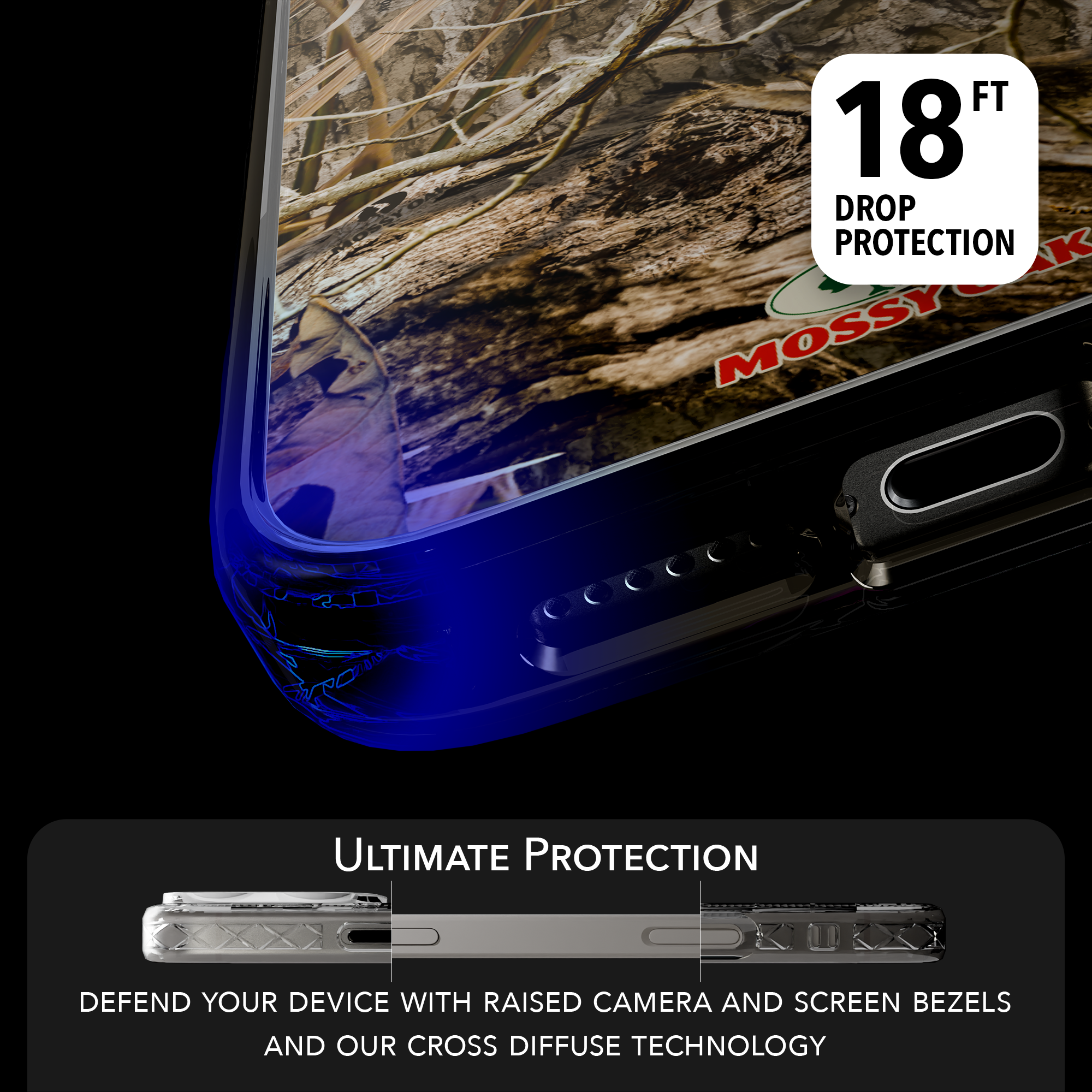 Slim MagSafe® Case for Apple iPhone 15 Pro Max | Mossy Oak Shadow Grass Camo Onyx Black