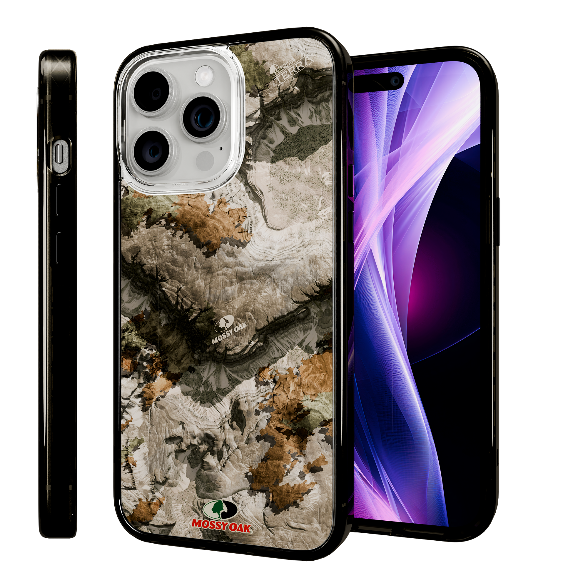 Slim MagSafe® Case for Apple iPhone 15 Pro Max | Mossy Oak Terra Gila Camo Onyx Black