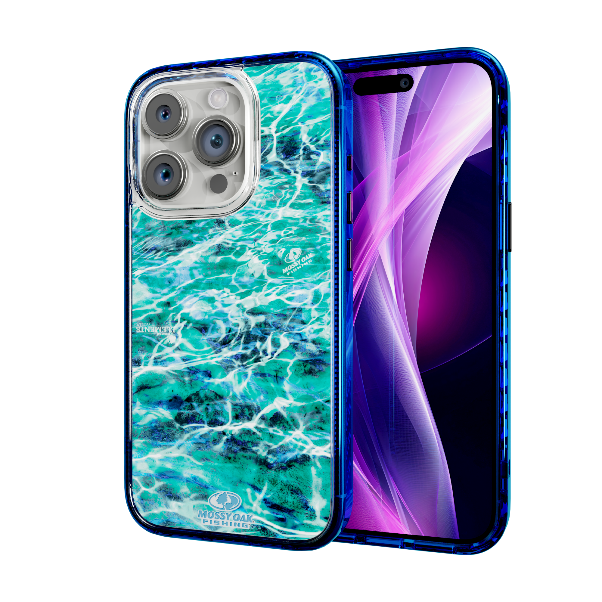 Mossy Oak Magnitude Series for Apple iPhone 15 Pro - Agua Seafoam Bermuda Blue