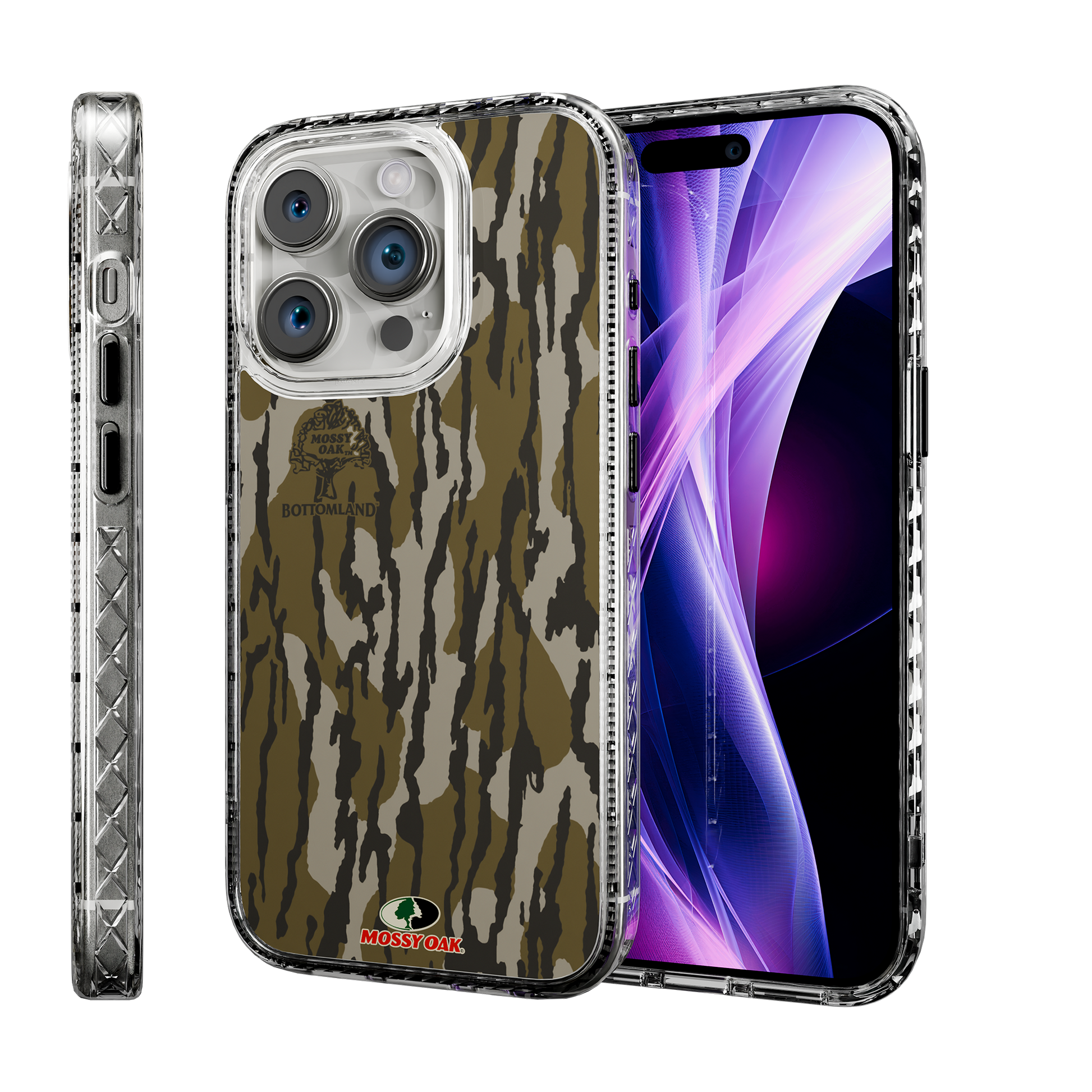 Slim MagSafe® Case for Apple iPhone 15 Pro | Mossy Oak Bottomland Camo Crystal Clear