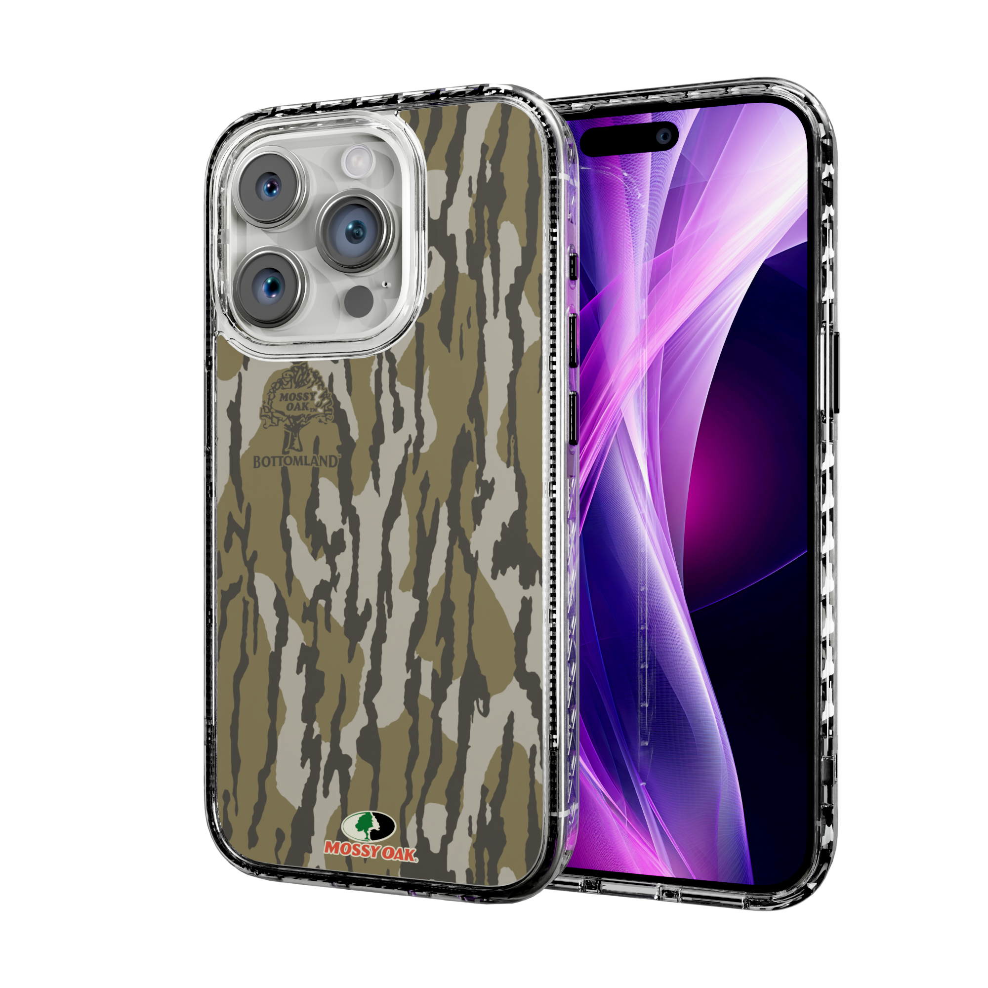 Mossy Oak Magnitude Series for Apple iPhone 15 Pro - Bottomland Orig Crystal Clear