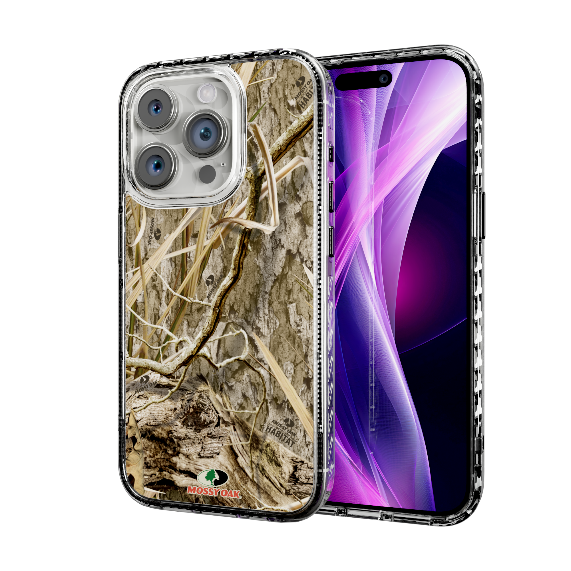 Mossy Oak Magnitude Series for Apple iPhone 15 Pro - Shadow Grass Crystal Clear