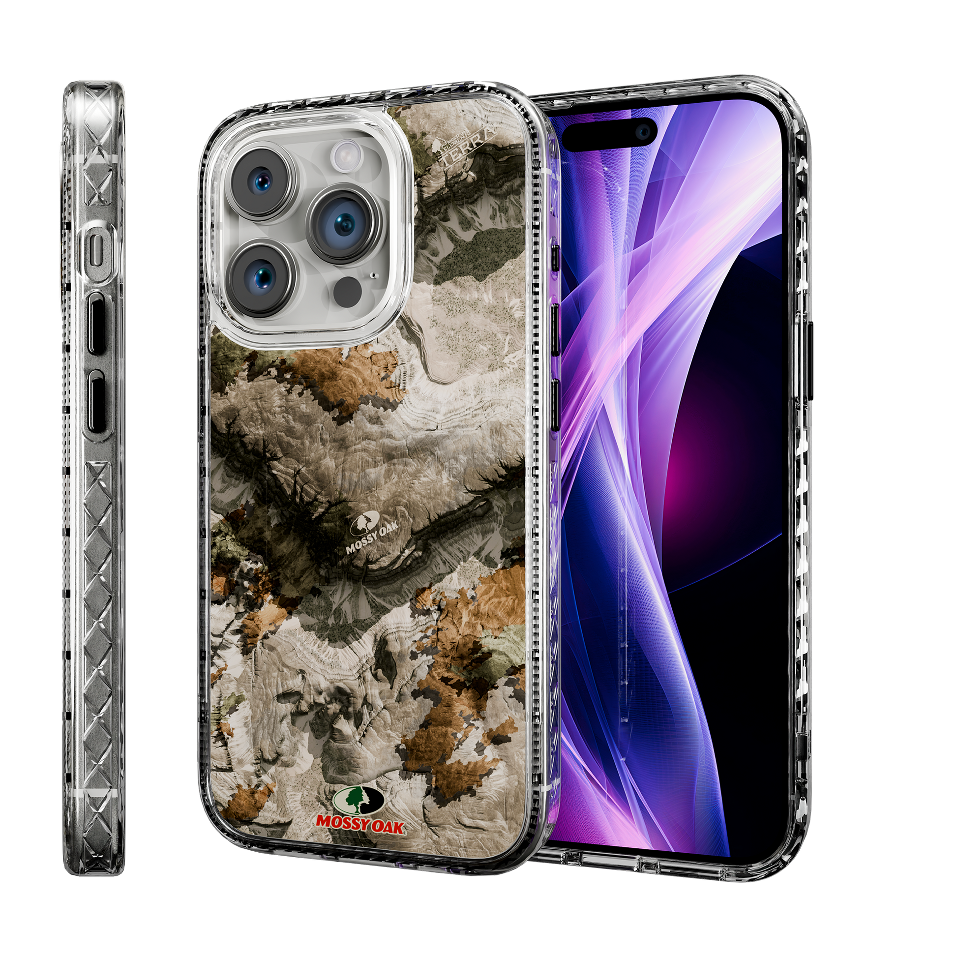 Slim MagSafe® Case for Apple iPhone 15 Pro | Mossy Oak Terra Gila Camo Crystal Clear