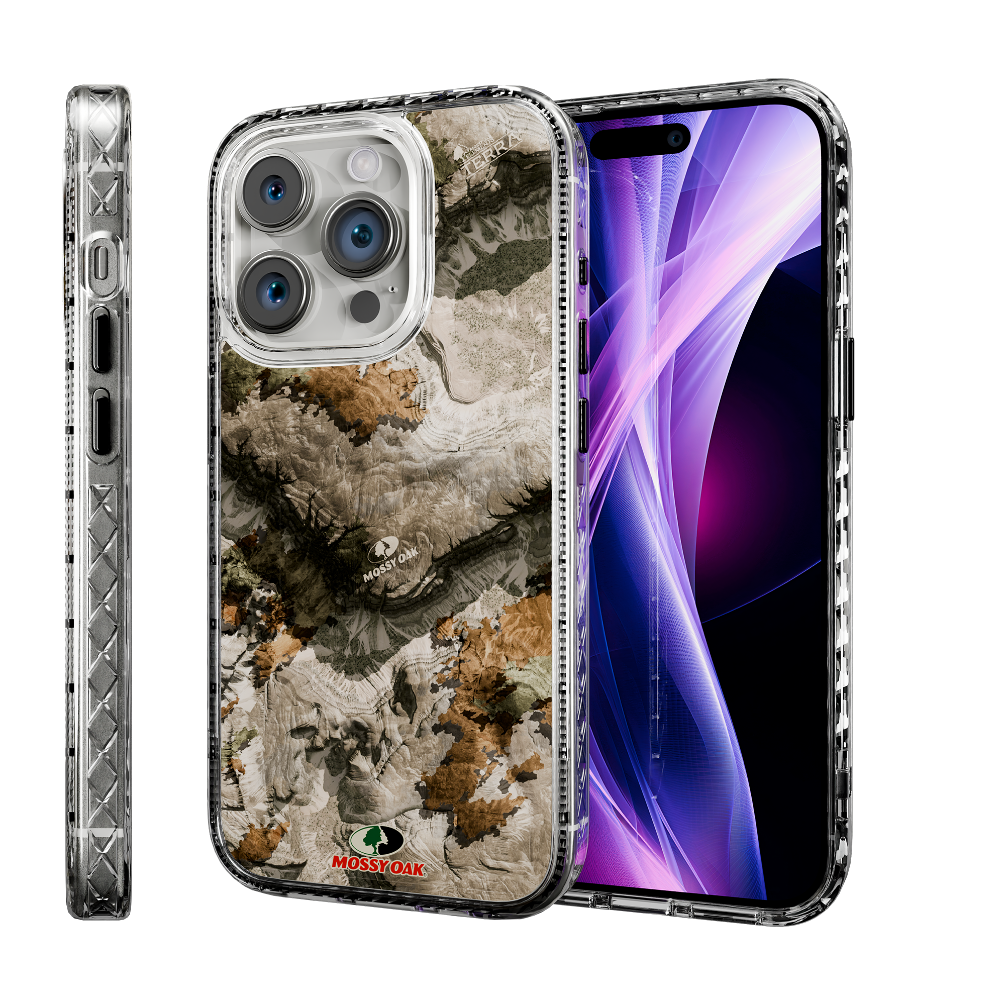 Slim MagSafe® Case for Apple iPhone 15 Pro | Mossy Oak Terra Gila Camo Crystal Clear