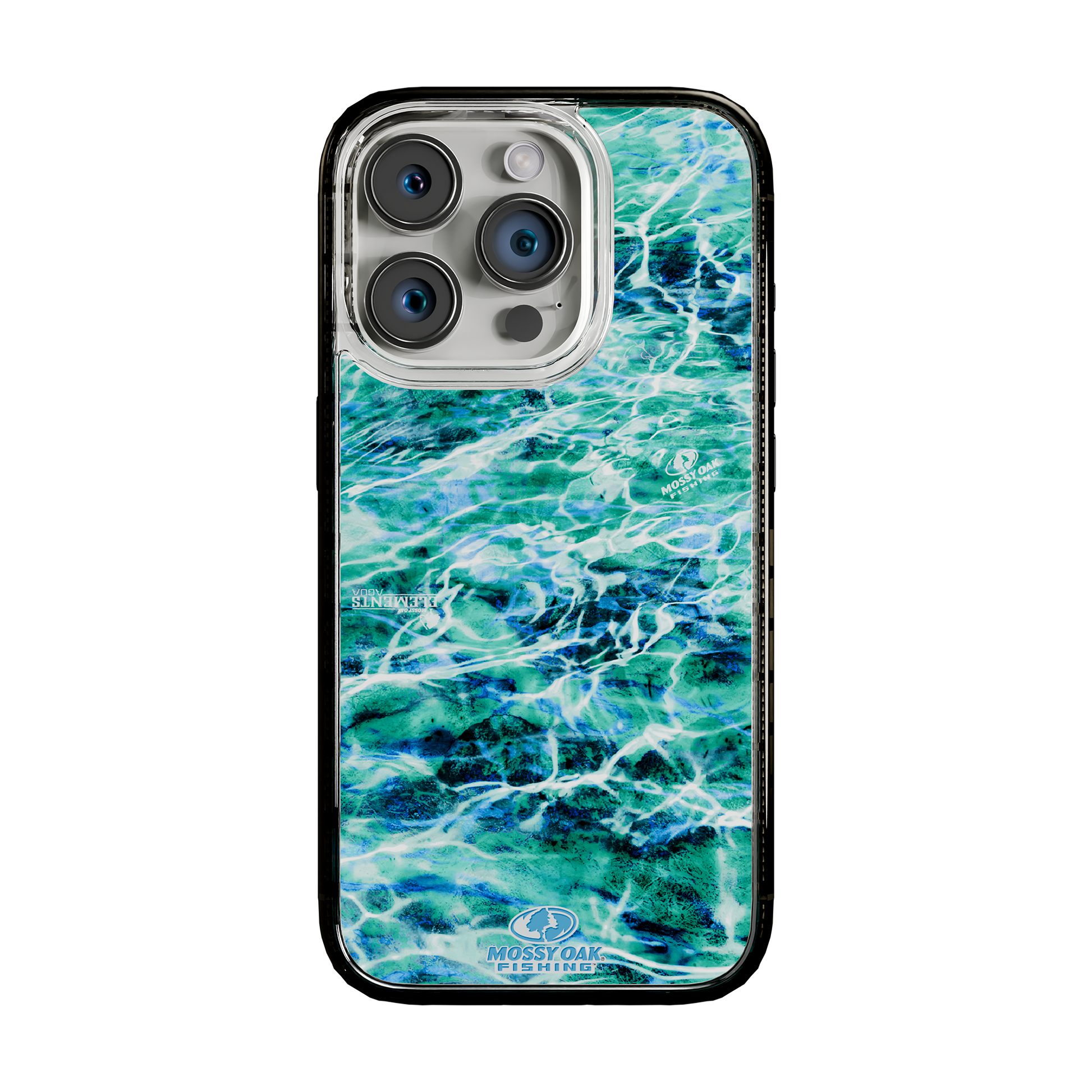 Slim MagSafe® Case for Apple iPhone 15 Pro | Mossy Oak Agua Seafoam Blue Camo Onyx Black