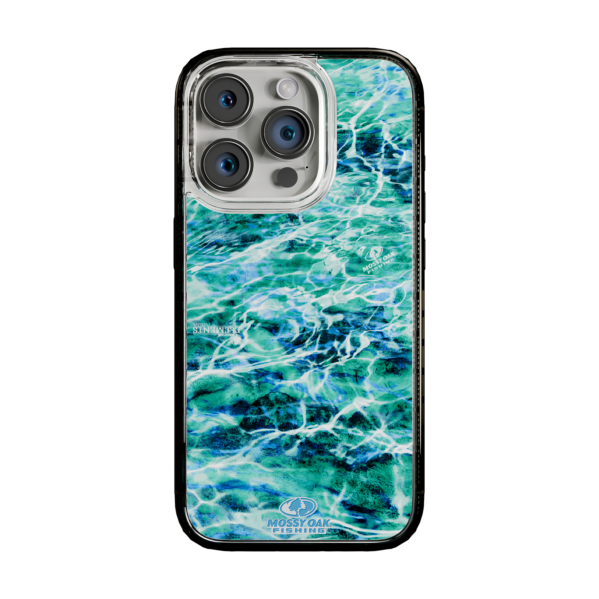 Slim MagSafe® Case for Apple iPhone 15 Pro | Mossy Oak Agua Seafoam Blue Camo Onyx Black