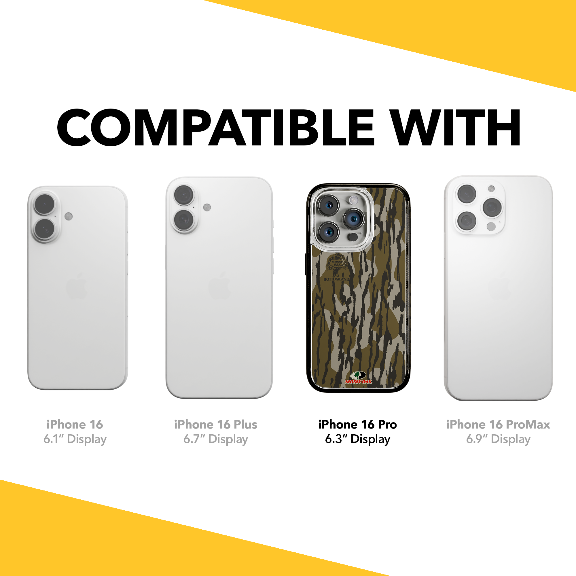 Slim MagSafe® Case for Apple iPhone 15 Pro | Mossy Oak Bottomland Camo Onyx Black