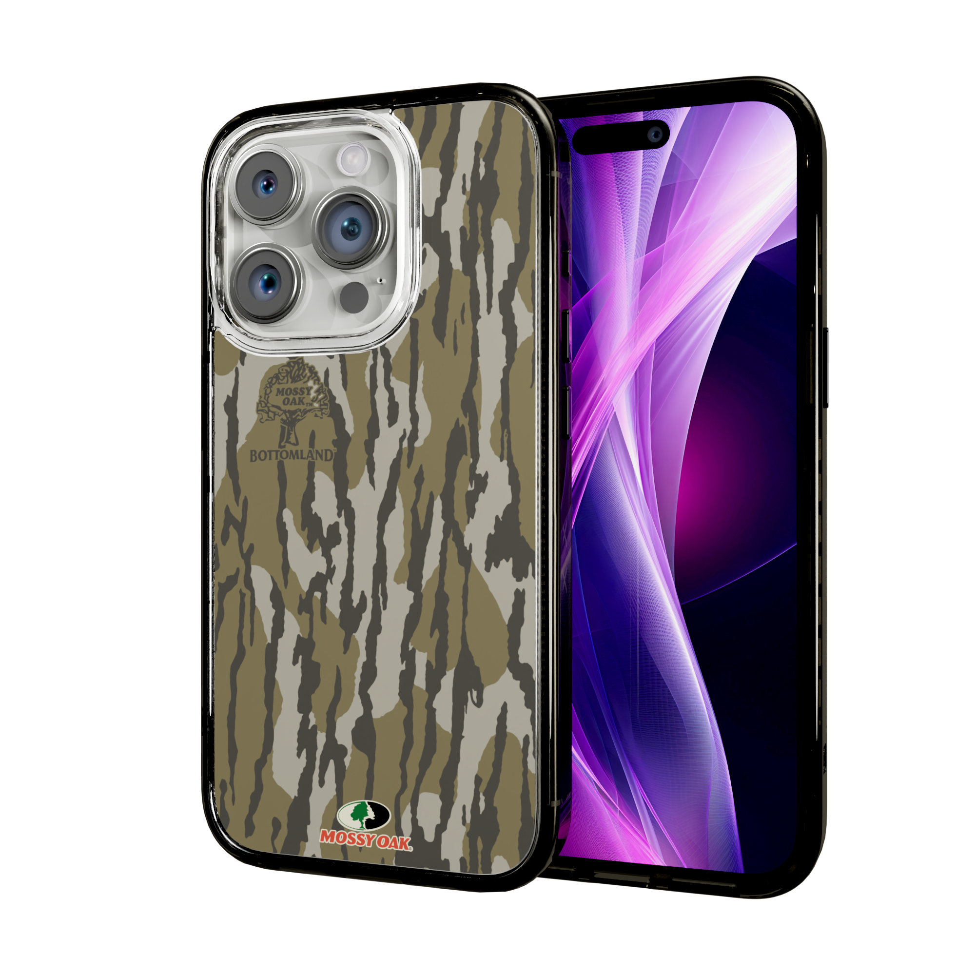 Mossy Oak Magnitude Series for Apple iPhone 15 Pro - Bottomland Orig Onyx Black