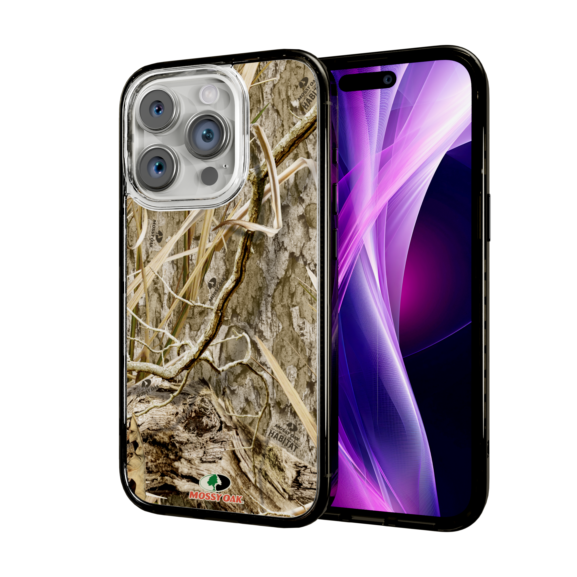 Mossy Oak Magnitude Series for Apple iPhone 15 Pro - Shadow Grass Onyx Black