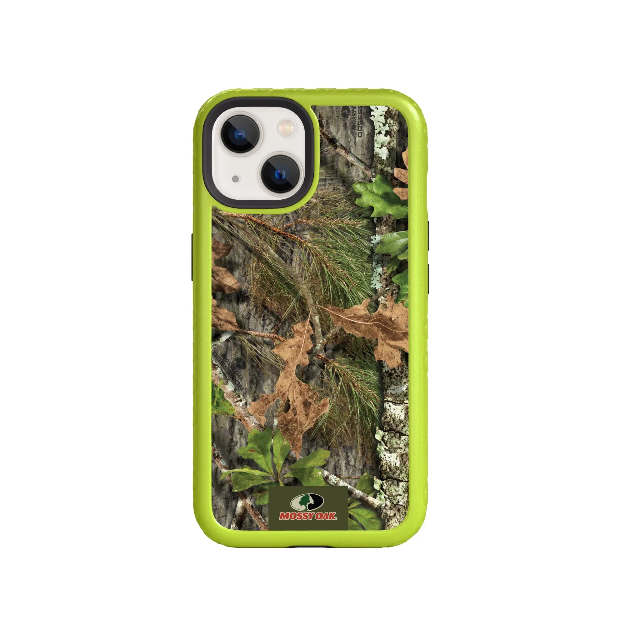 Mossy Oak | MagSafe Dual Layer Case for Apple iPhone 14 Plus | Obsession | Fortitude Series - Custom Case - ElectricLime - cellhelmet