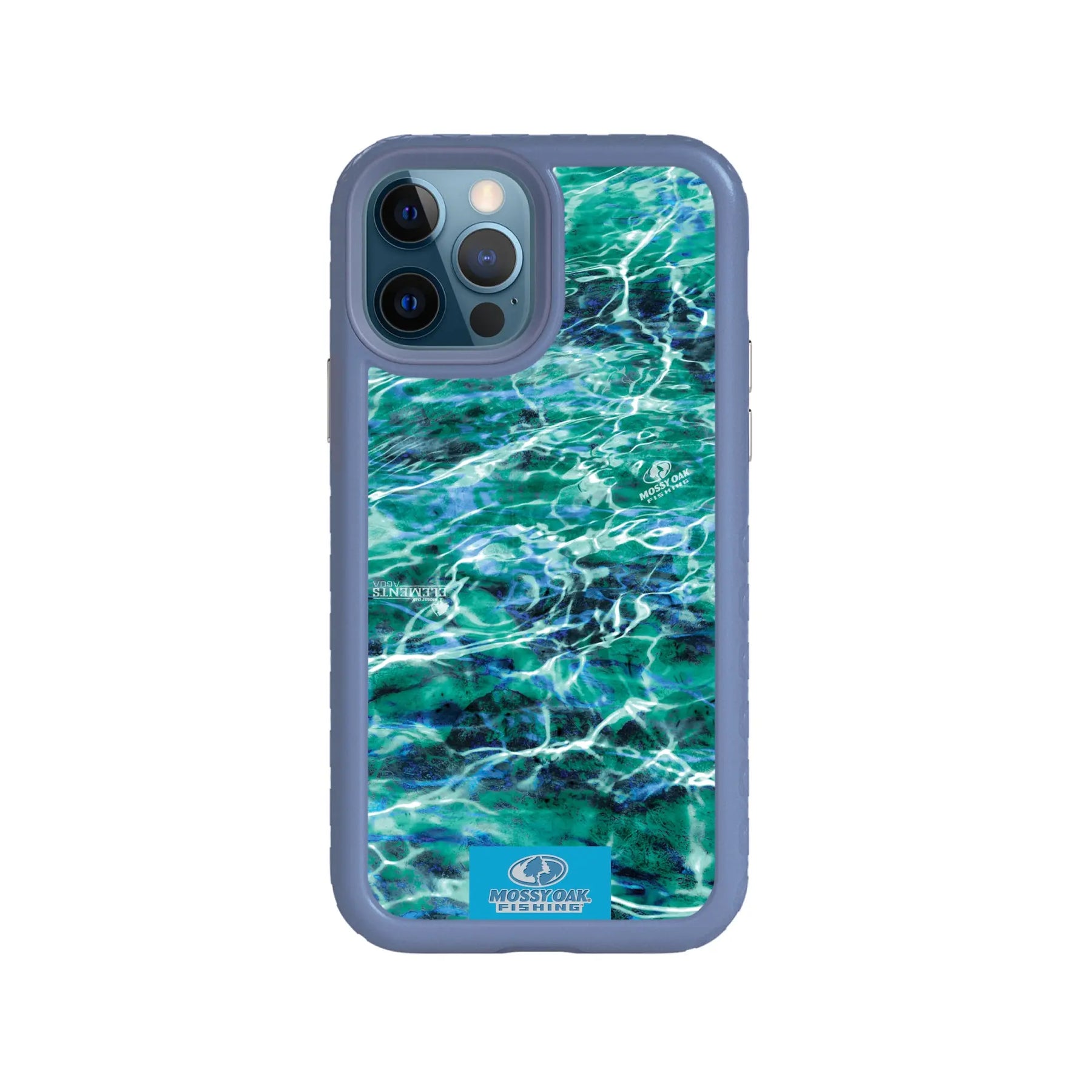 Mossy Oak Fortitude Series for Apple iPhone 12 / 12 Pro - Agua Seafoam - Custom Case - SlateBlue - cellhelmet