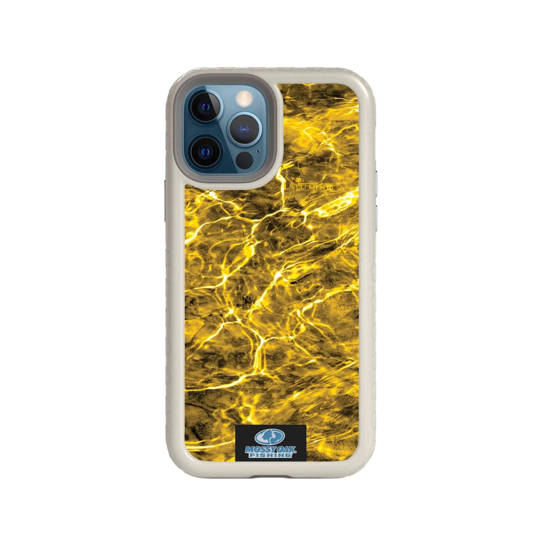 Mossy Oak Fortitude Series for Apple iPhone 12 / 12 Pro - Agua Yellowfin - Custom Case - Gray - cellhelmet