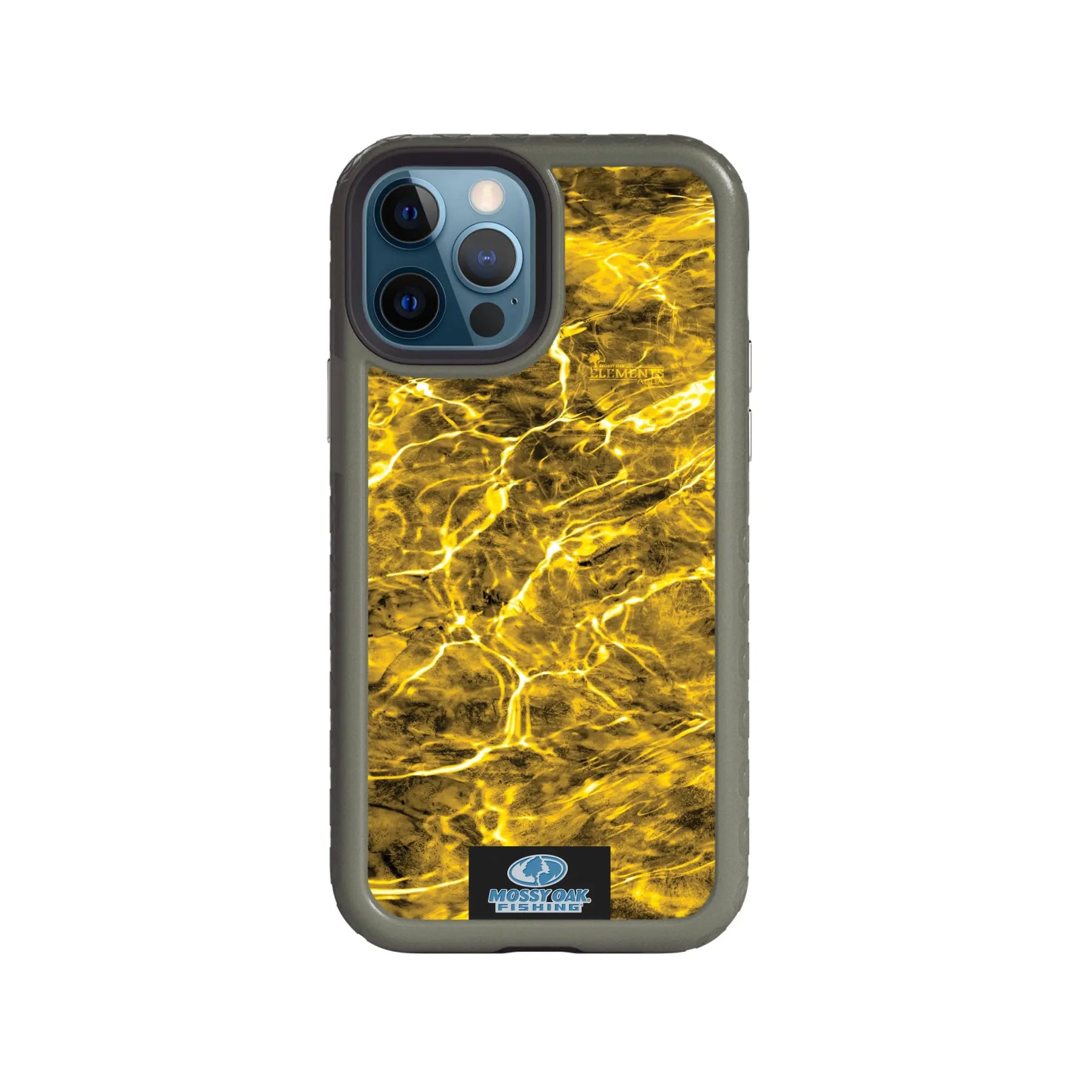 Mossy Oak Fortitude Series for Apple iPhone 12 / 12 Pro - Agua Yellowfin - Custom Case - OliveDrabGreen - cellhelmet