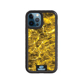Mossy Oak Fortitude Series for Apple iPhone 12 / 12 Pro - Agua Yellowfin - Custom Case - OnyxBlack - cellhelmet