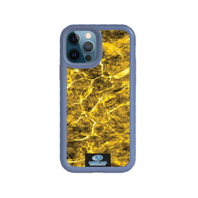 Mossy Oak Fortitude Series for Apple iPhone 12 / 12 Pro - Agua Yellowfin - Custom Case - SlateBlue - cellhelmet