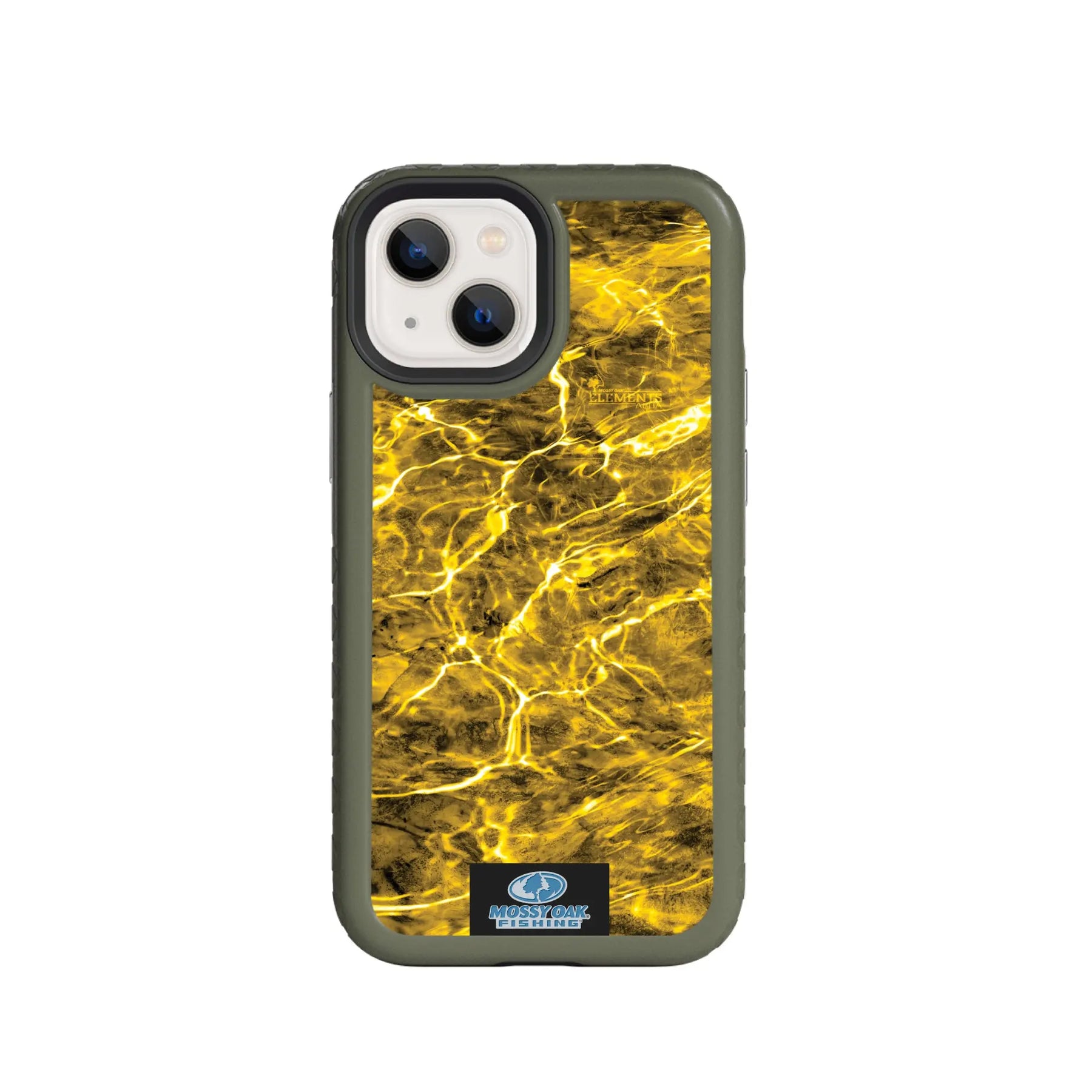 Mossy Oak Fortitude Series for Apple iPhone 13 MIni - Agua Yellowfin - Custom Case - OliveDrabGreen - cellhelmet