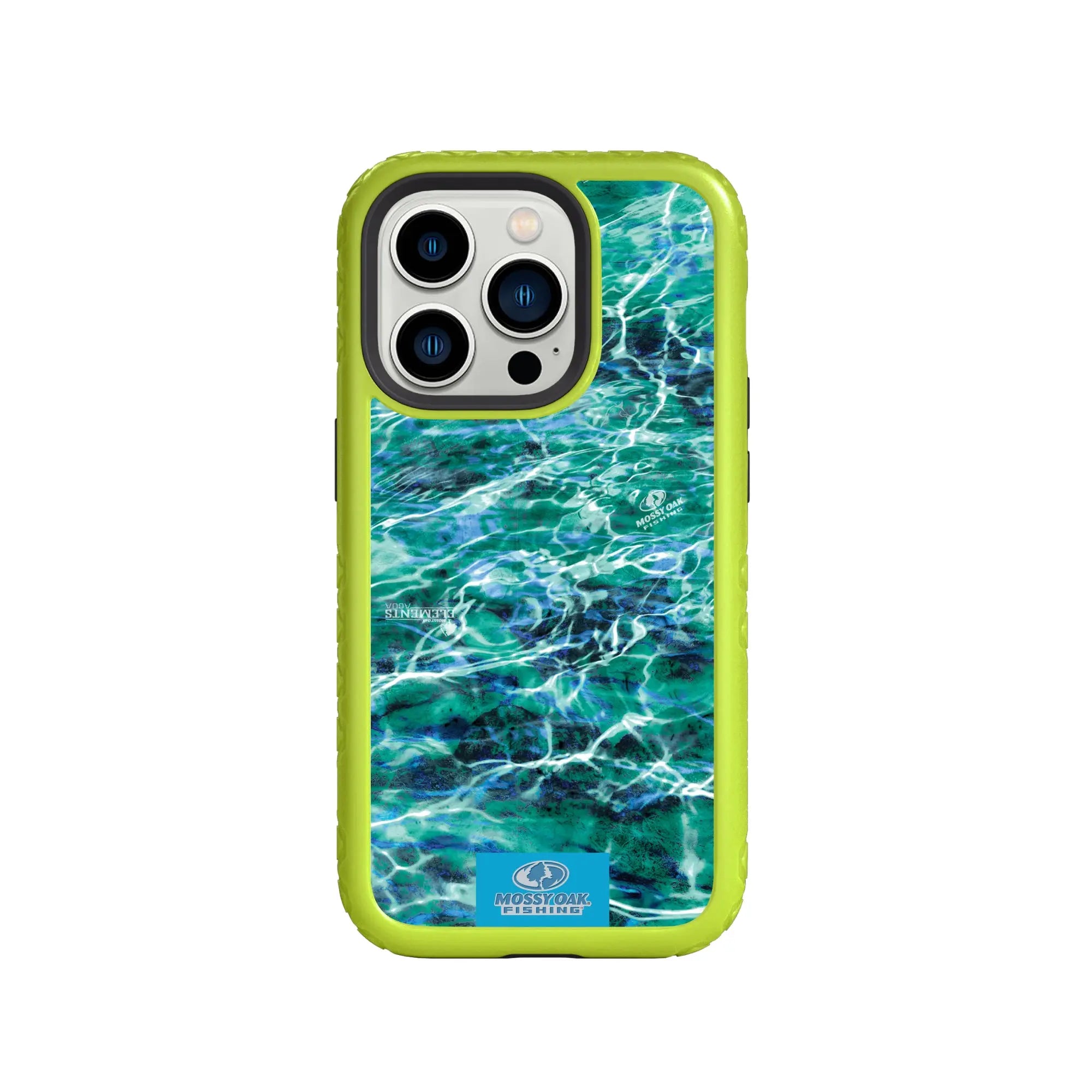 Mossy Oak Fortitude Series for Apple iPhone 14 Pro - Agua Seafoam - Custom Case - ElectricLime - cellhelmet
