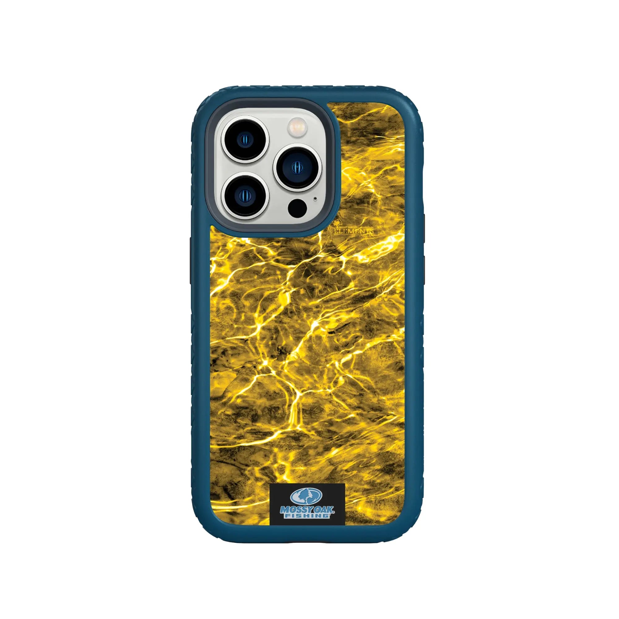 Mossy Oak Fortitude Series for Apple iPhone 14 Pro - Agua Yellowfin - Custom Case - DeepSeaBlue - cellhelmet