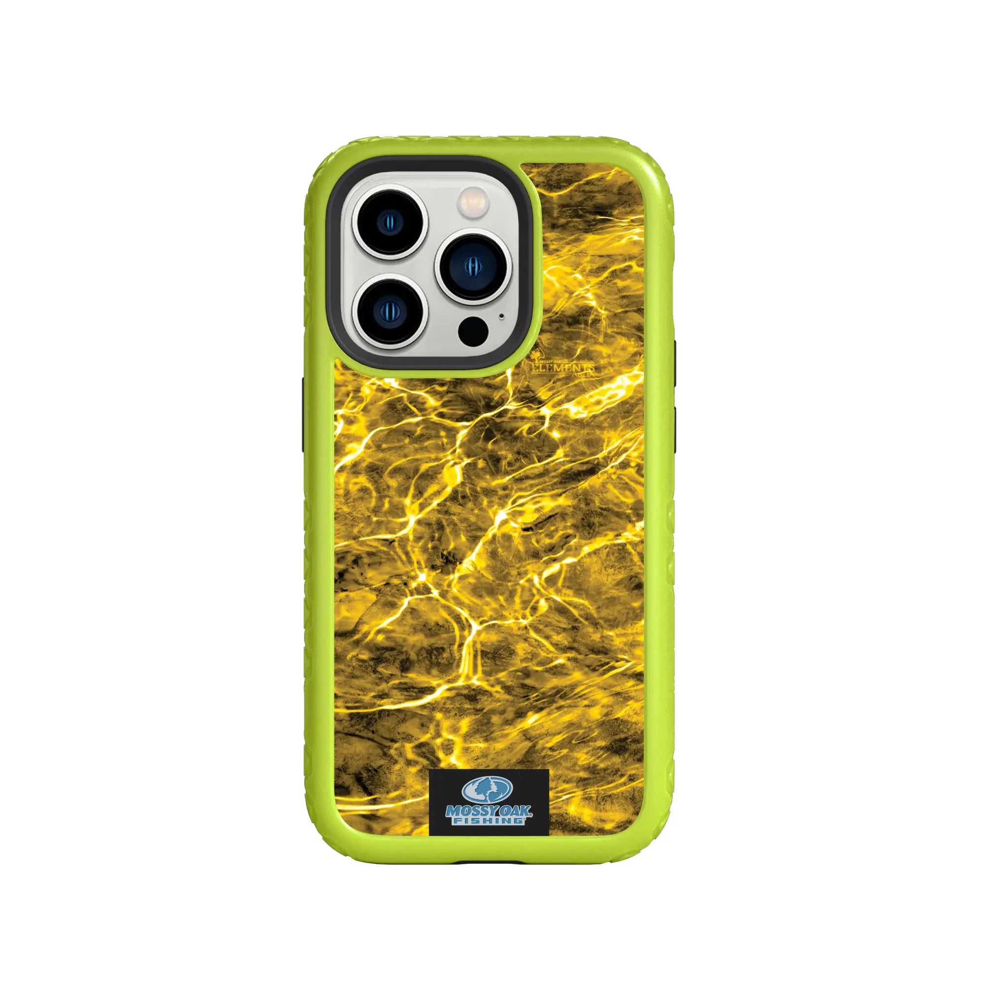 Mossy Oak Fortitude Series for Apple iPhone 14 Pro - Agua Yellowfin - Custom Case - ElectricLime - cellhelmet
