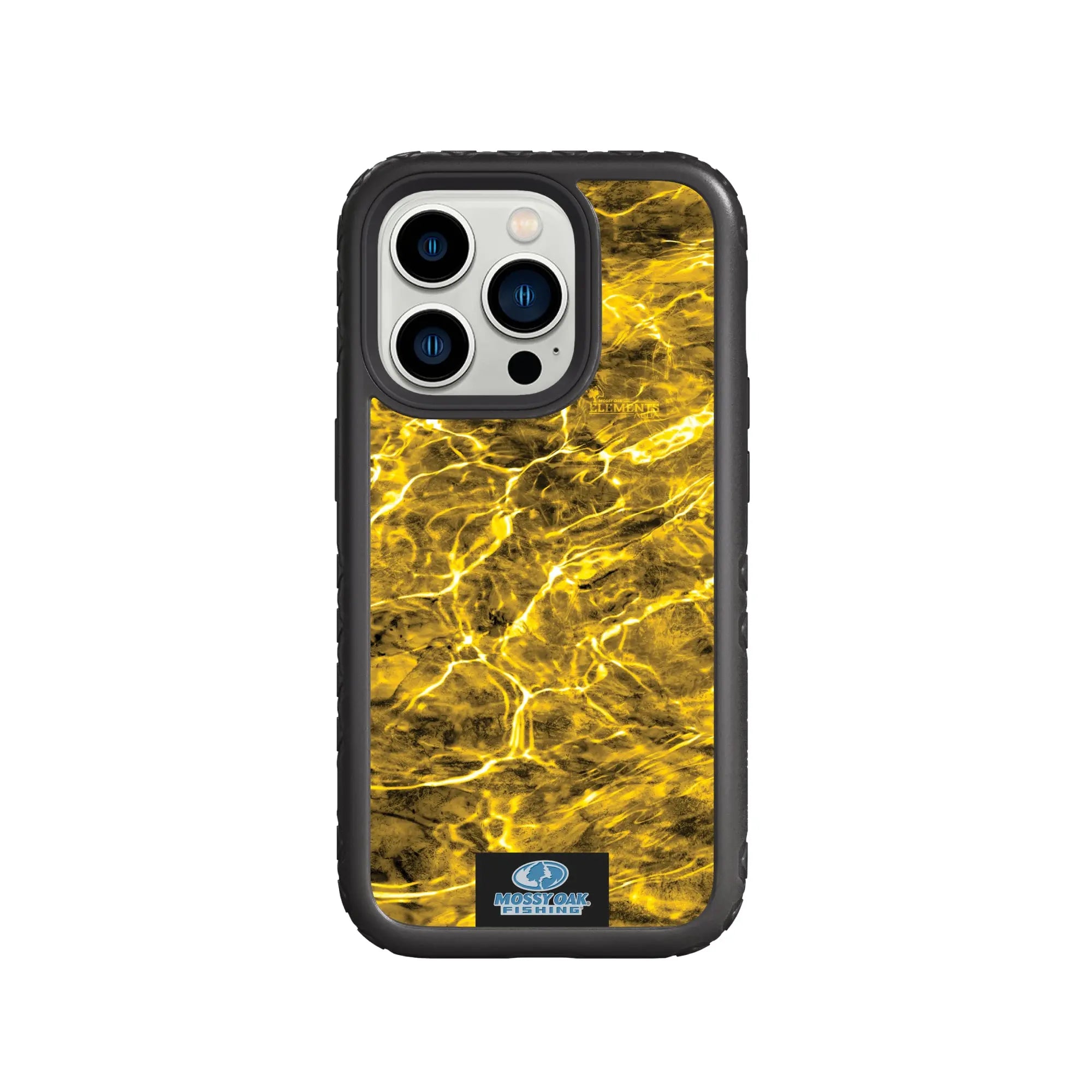 Mossy Oak Fortitude Series for Apple iPhone 14 Pro - Agua Yellowfin - Custom Case - OnyxBlack - cellhelmet