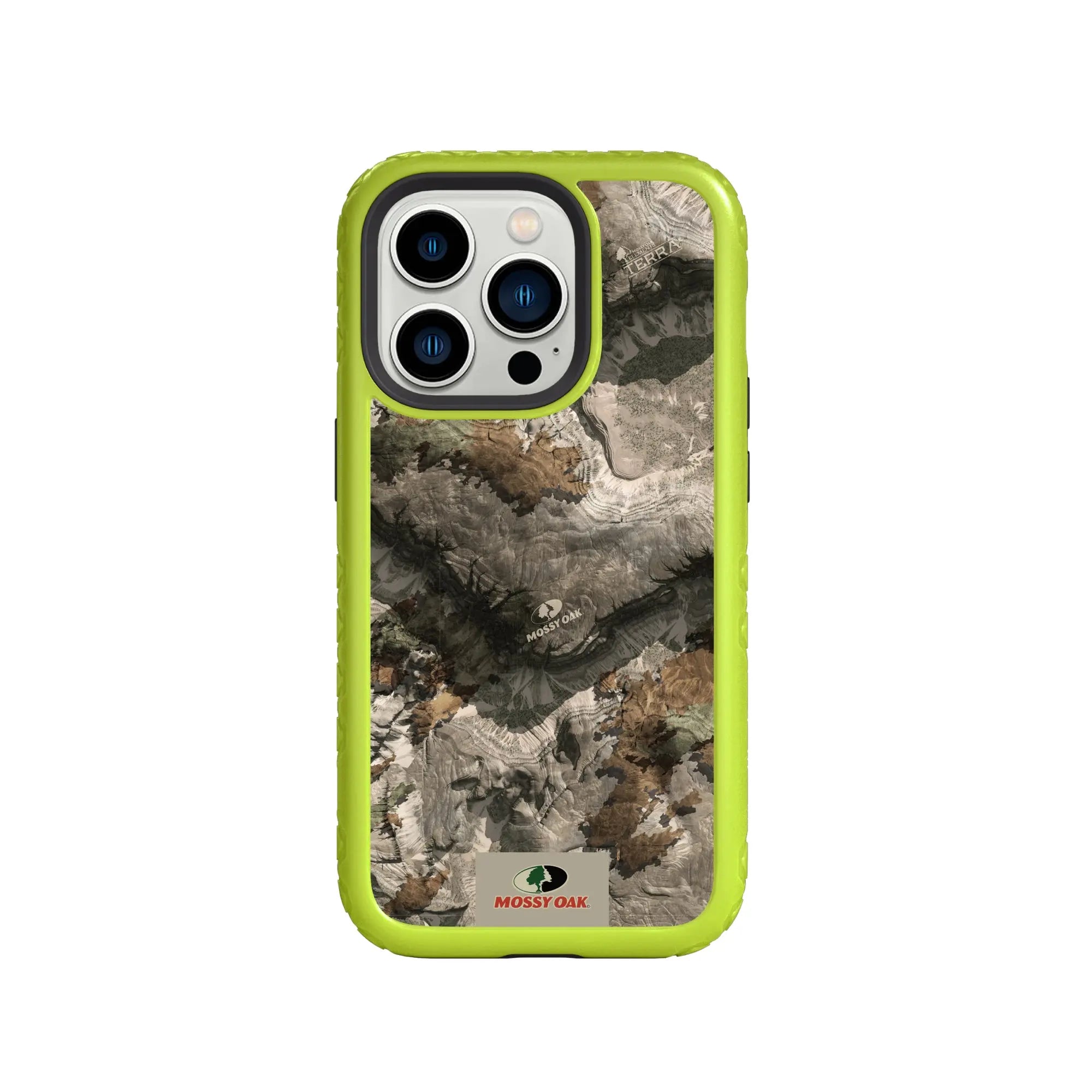 Mossy Oak Fortitude Series for Apple iPhone 14 Pro - Terra Gila - Custom Case - ElectricLime - cellhelmet