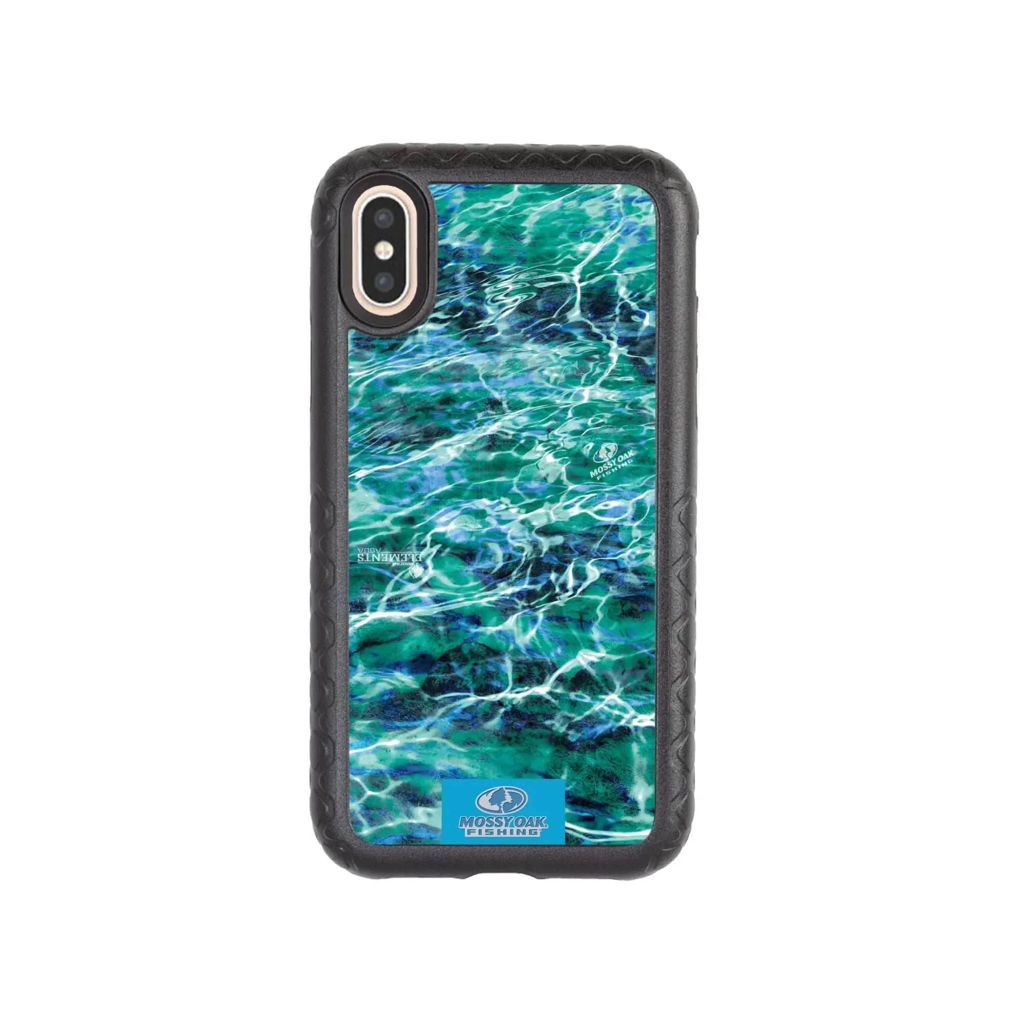 Mossy Oak Fortitude Series for Apple iPhone XS/X - Agua Seafoam - Custom Case - OnyxBlack - cellhelmet