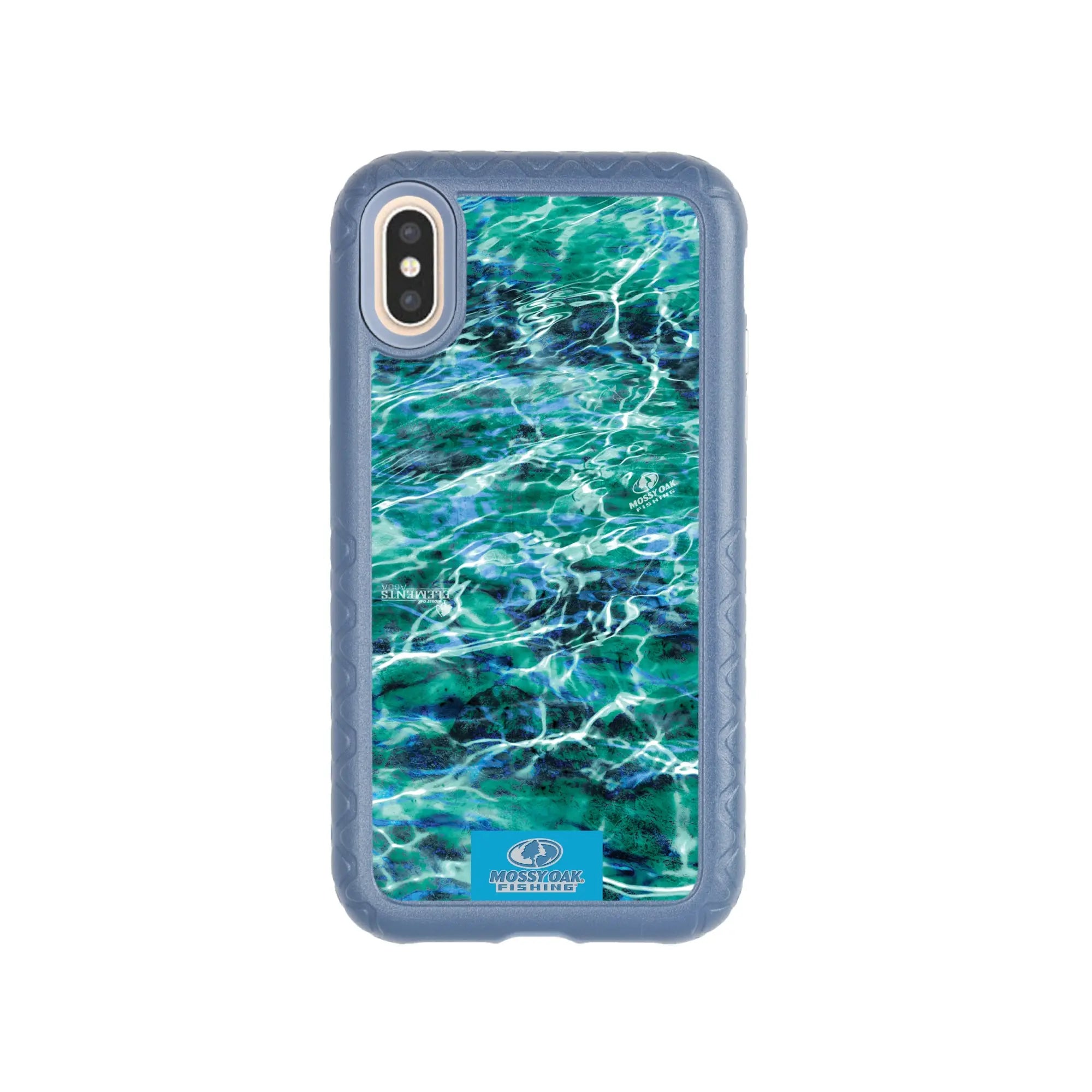 Mossy Oak Fortitude Series for Apple iPhone XS/X - Agua Seafoam - Custom Case - SlateBlue - cellhelmet