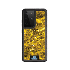 Mossy Oak Fortitude Series for Samsung Galaxy S21 Ultra 5G - Agua Yellowfin - Custom Case - OnyxBlack - cellhelmet