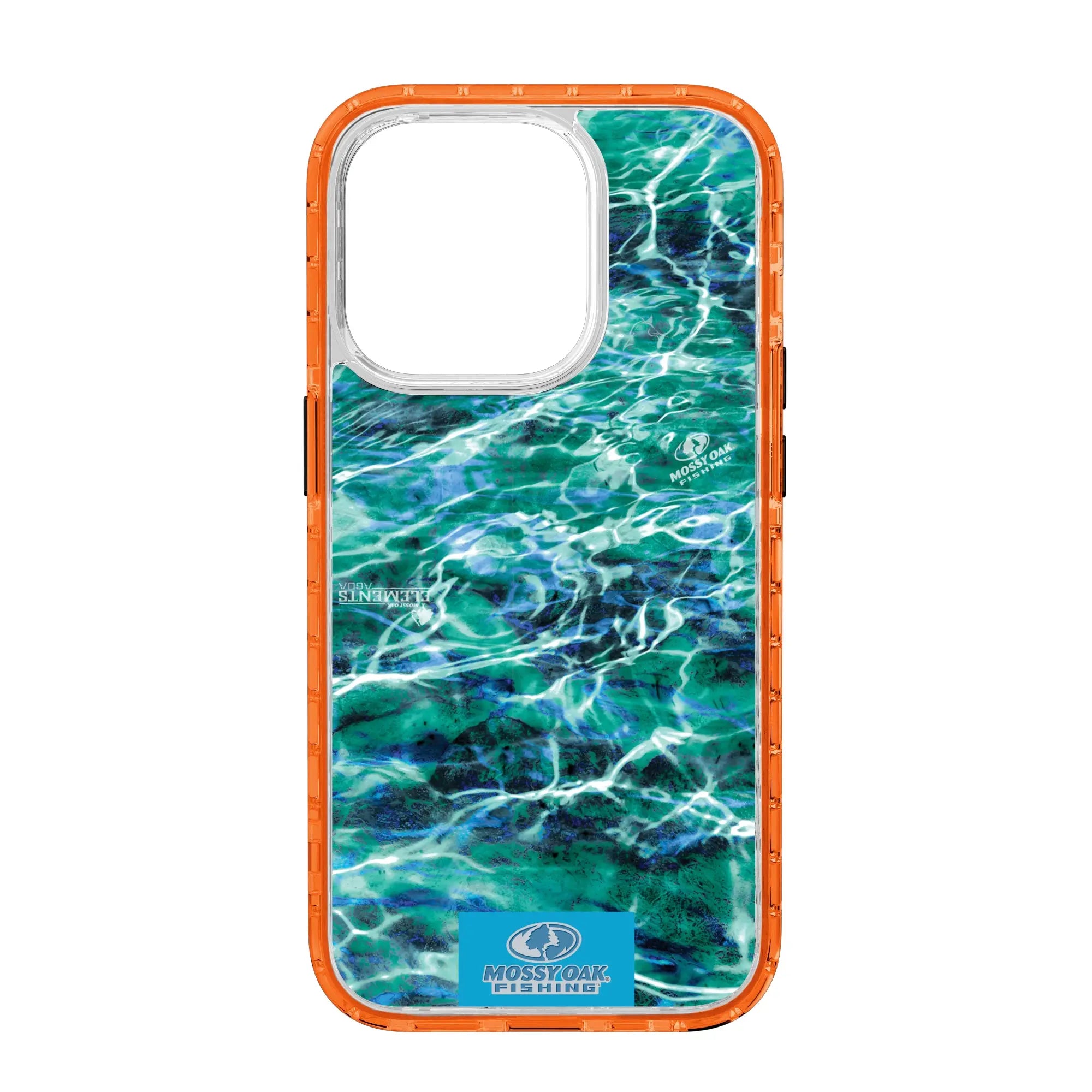 Mossy Oak Magnitude Series for Apple iPhone 14 Pro  - Agua Seafoam - Custom Case - BlazeOrange - cellhelmet