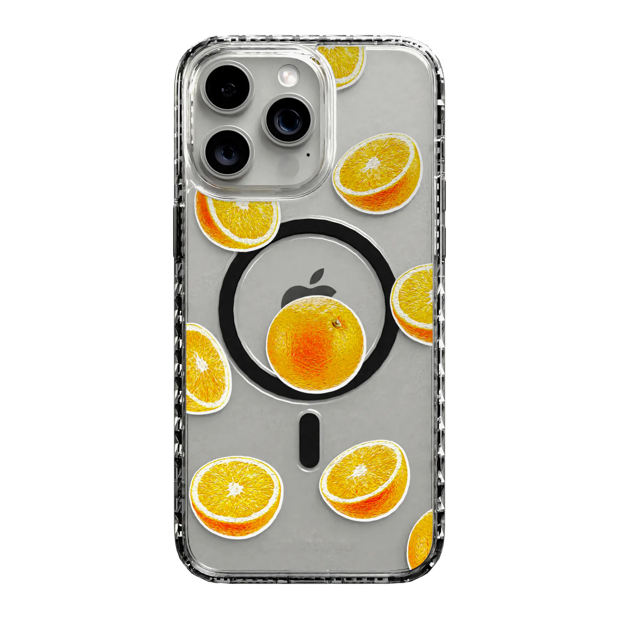 Apple-iPhone-14-Pro-Max-Crystal-Clear Orange Zest | Protective MagSafe Case | Fruits Collection for Apple iPhone 14 Series cellhelmet cellhelmet
