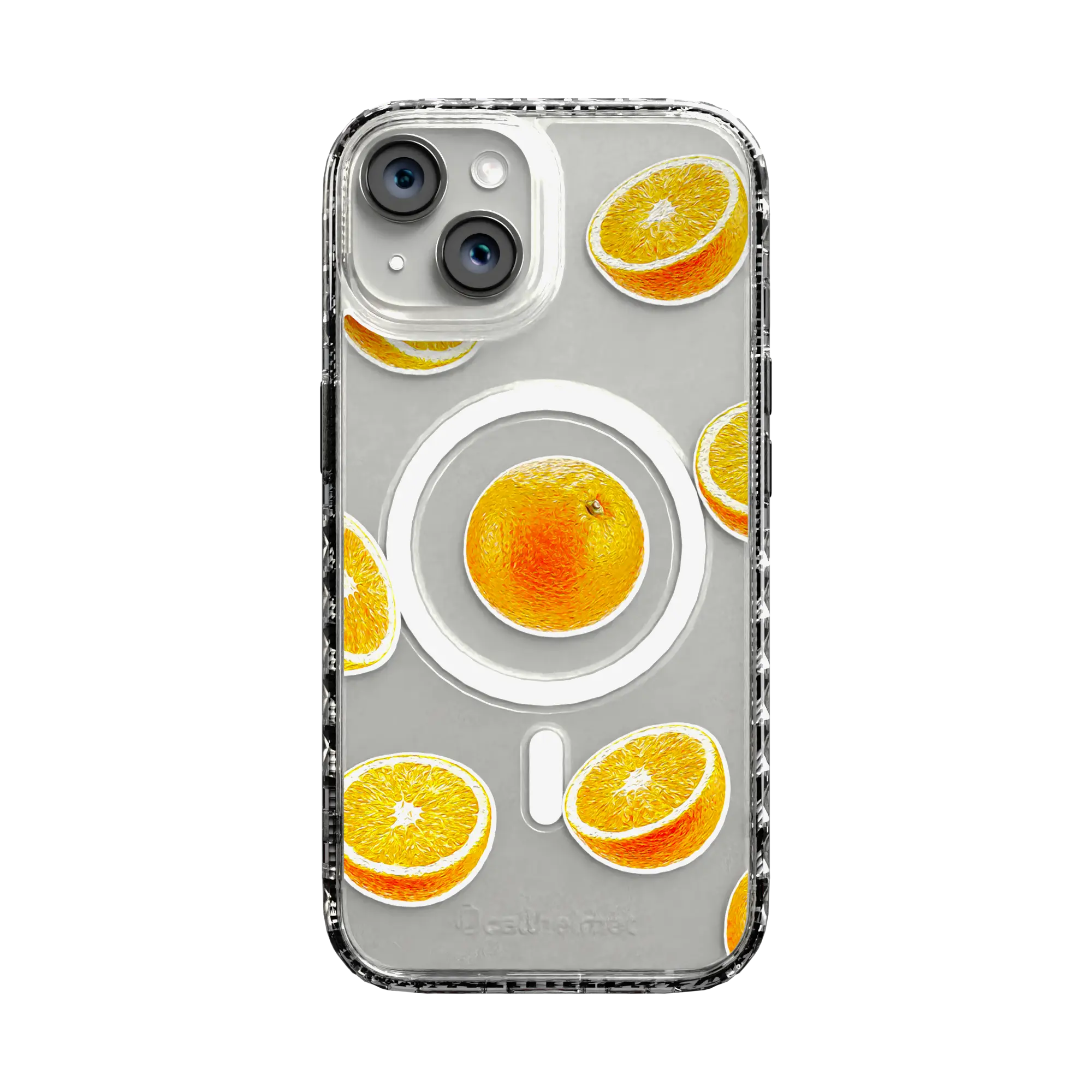Apple-iPhone-15-Crystal-Clear Orange Zest | Protective MagSafe Case | Fruits Collection for Apple iPhone 15 Series cellhelmet cellhelmet