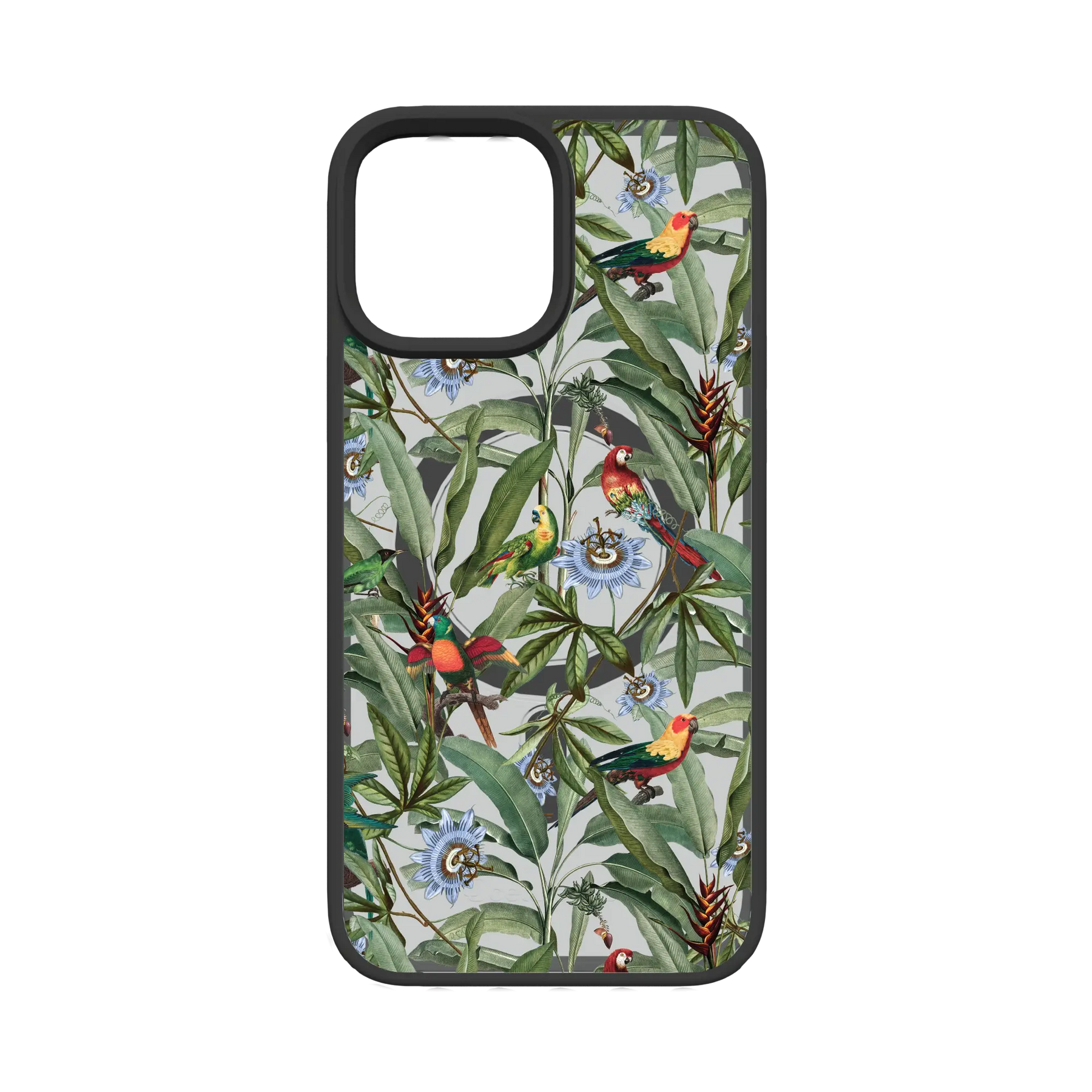 Apple-iPhone-12-Pro-Max-Crystal-Clear Parrot Haven | Protective MagSafe Parrot Floral Case | Birds and Bees Collection for Apple iPhone 12 Series cellhelmet cellhelmet