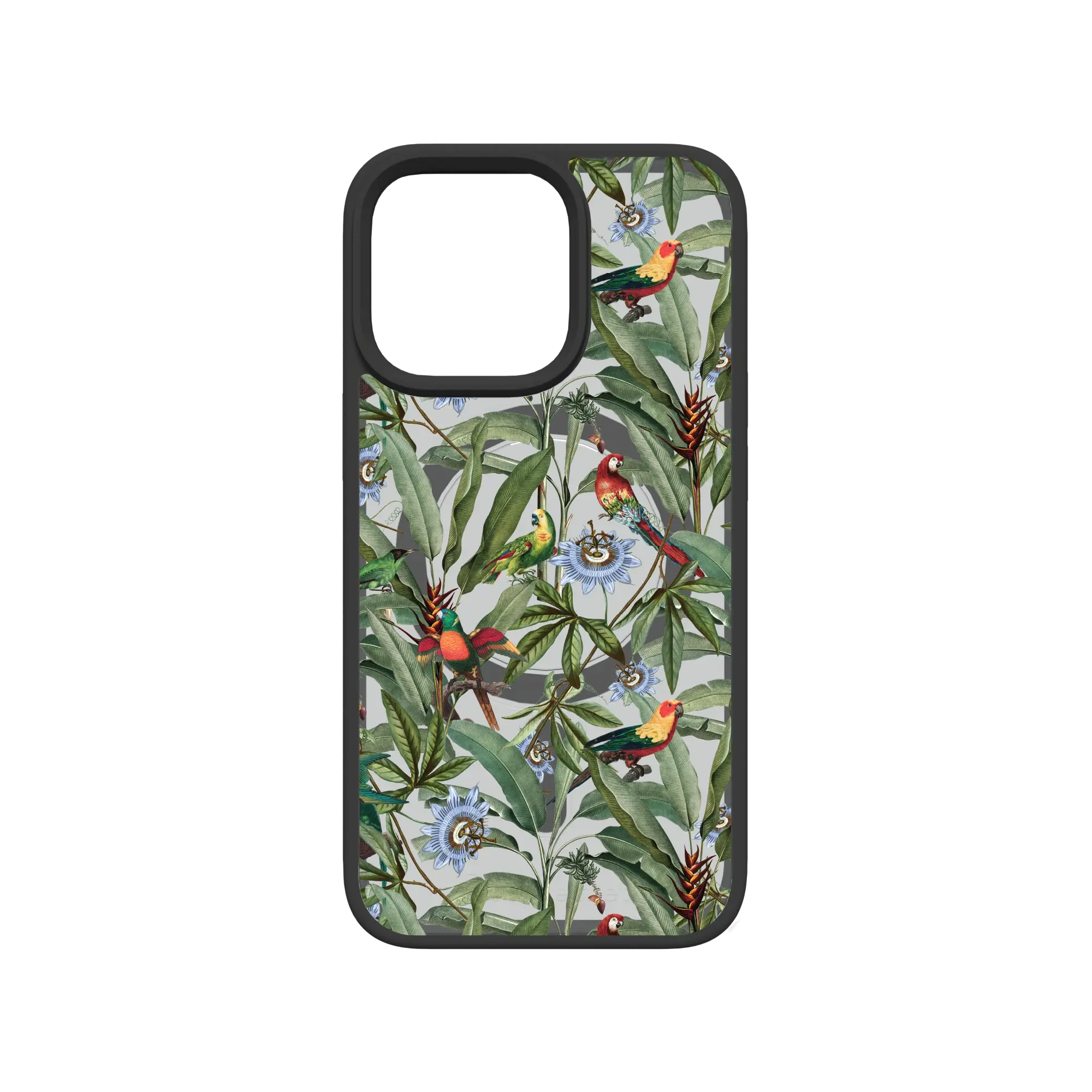 Apple-iPhone-13-Pro-Crystal-Clear Parrot Haven | Protective MagSafe Parrot Floral Case | Birds and Bees Collection for Apple iPhone 13 Series cellhelmet cellhelmet