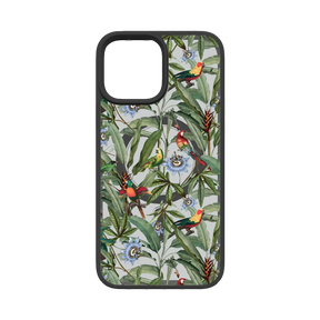 Apple-iPhone-13-Pro-Max-Crystal-Clear Parrot Haven | Protective MagSafe Parrot Floral Case | Birds and Bees Collection for Apple iPhone 13 Series cellhelmet cellhelmet