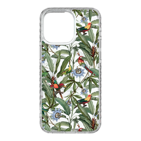 Apple-iPhone-15-Pro-Max-Crystal-Clear Parrot Haven | Protective MagSafe Parrot Floral Case | Birds and Bees Collection for Apple iPhone 15 Series cellhelmet cellhelmet
