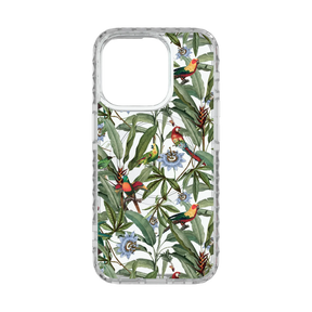 Apple-iPhone-15-Pro-Crystal-Clear Parrot Haven | Protective MagSafe Parrot Floral Case | Birds and Bees Collection for Apple iPhone 15 Series cellhelmet cellhelmet