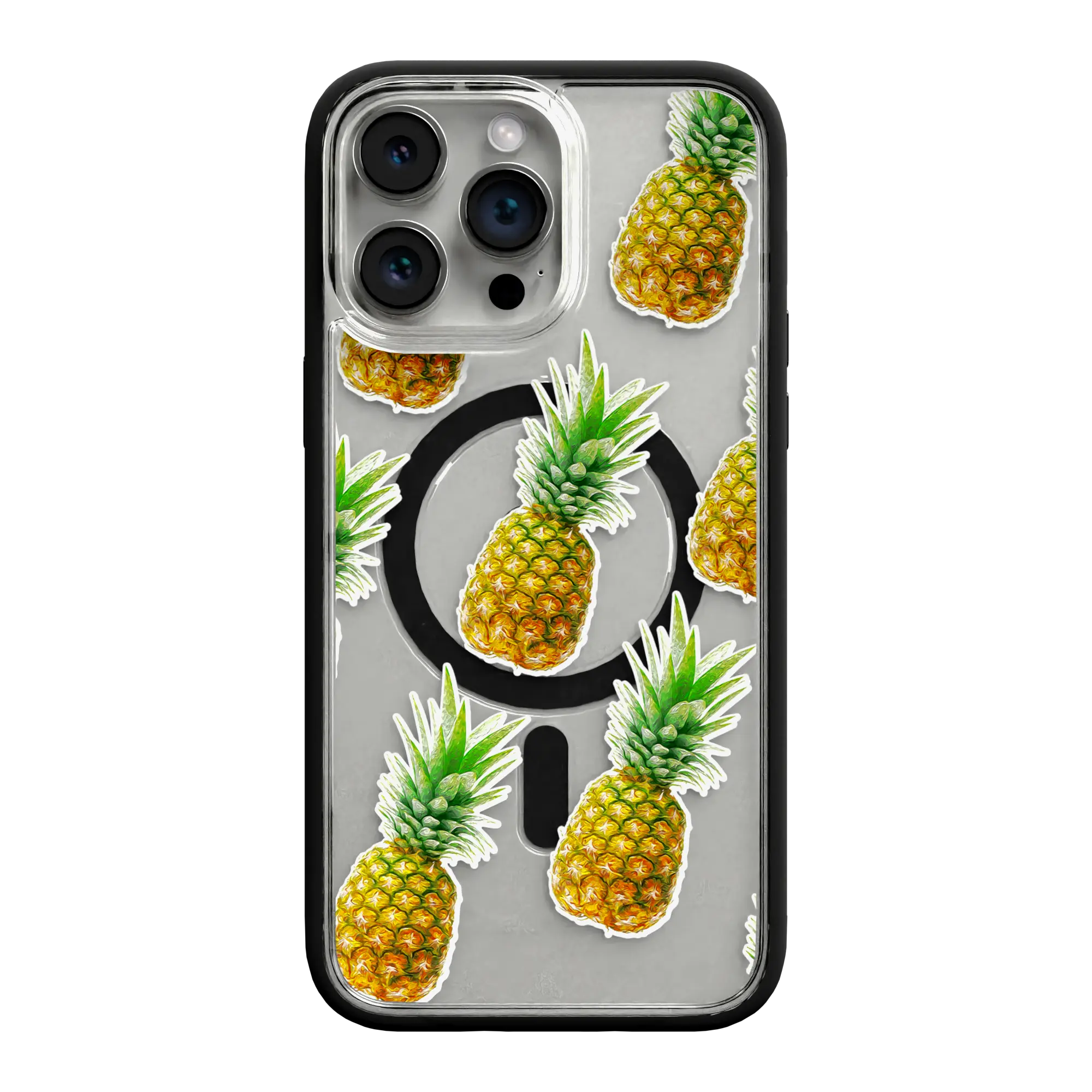 Apple-iPhone-12-Pro-Max-Crystal-Clear Pineapple Splash | Protective MagSafe Case | Fruits Collection for Apple iPhone 12 Series cellhelmet cellhelmet