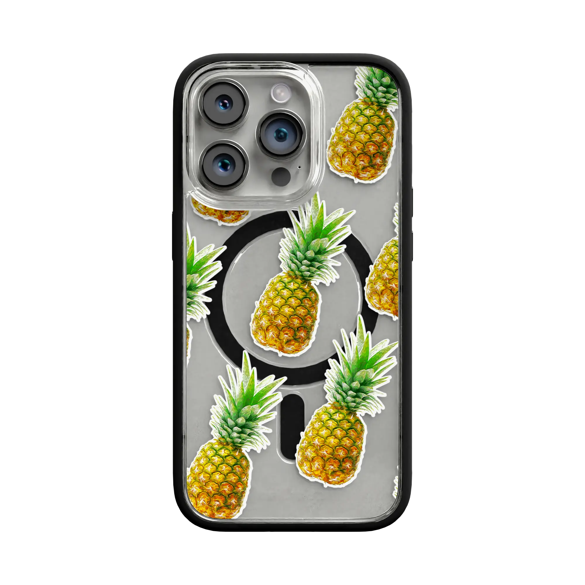 Apple-iPhone-13-Pro-Crystal-Clear Pineapple Splash | Protective MagSafe Case | Fruits Collection for Apple iPhone 13 Series cellhelmet cellhelmet