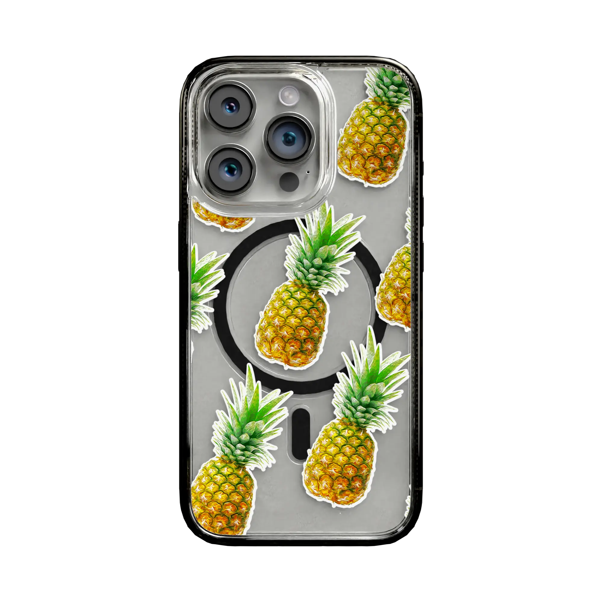 Apple-iPhone-15-Pro-Onyx-Black Pineapple Splash | Protective MagSafe Case | Fruits Collection for Apple iPhone 15 Series cellhelmet cellhelmet