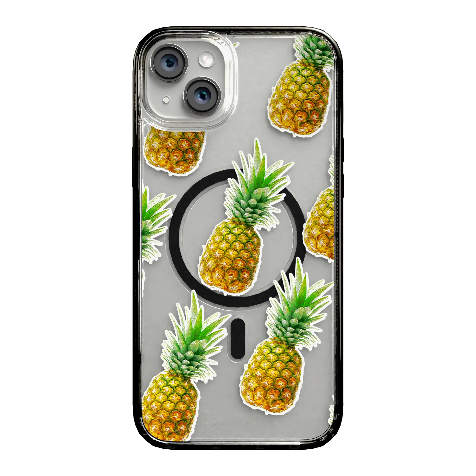 Apple-iPhone-15-Plus-Onyx-Black Pineapple Splash | Protective MagSafe Case | Fruits Collection for Apple iPhone 15 Series cellhelmet cellhelmet