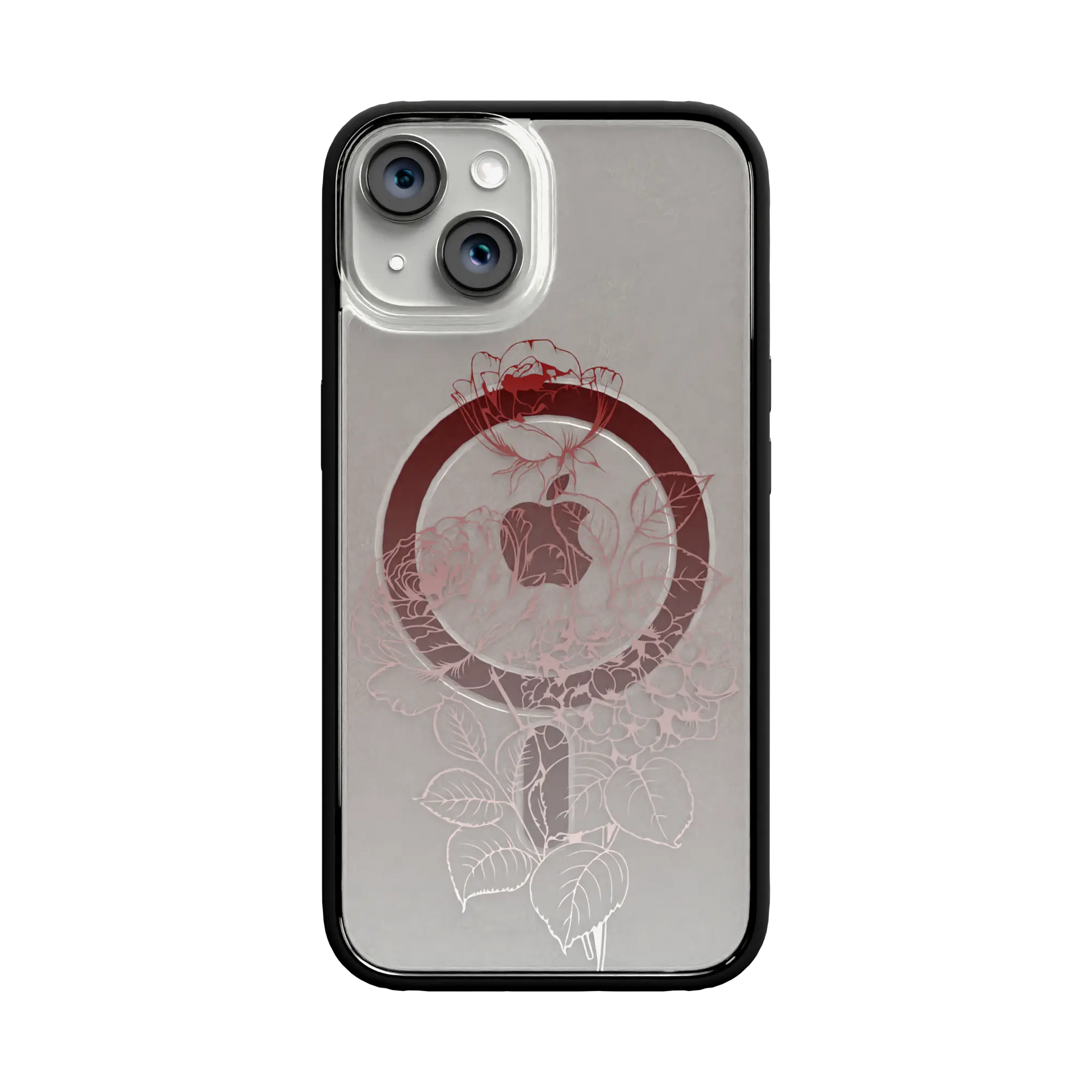 Apple-iPhone-12-12-Pro-Crystal-Clear Rosewood Radiance | Protective MagSafe Case | Ombre Bouquet Collection for Apple iPhone 12 Series cellhelmet cellhelmet