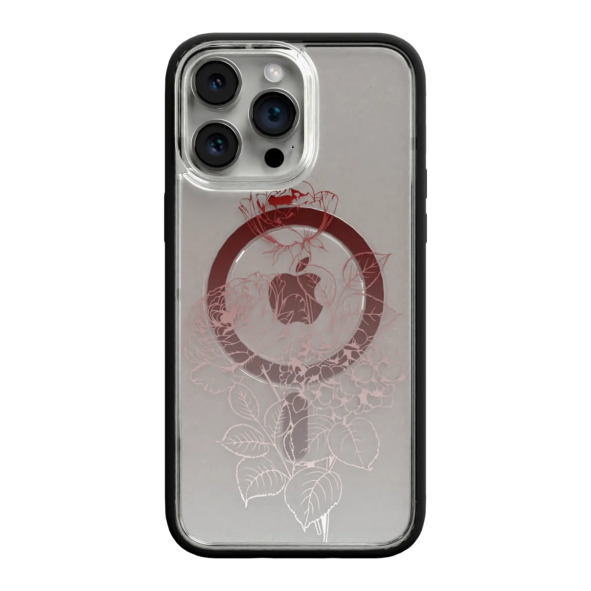 Apple-iPhone-12-Pro-Max-Crystal-Clear Rosewood Radiance | Protective MagSafe Case | Ombre Bouquet Collection for Apple iPhone 12 Series cellhelmet cellhelmet