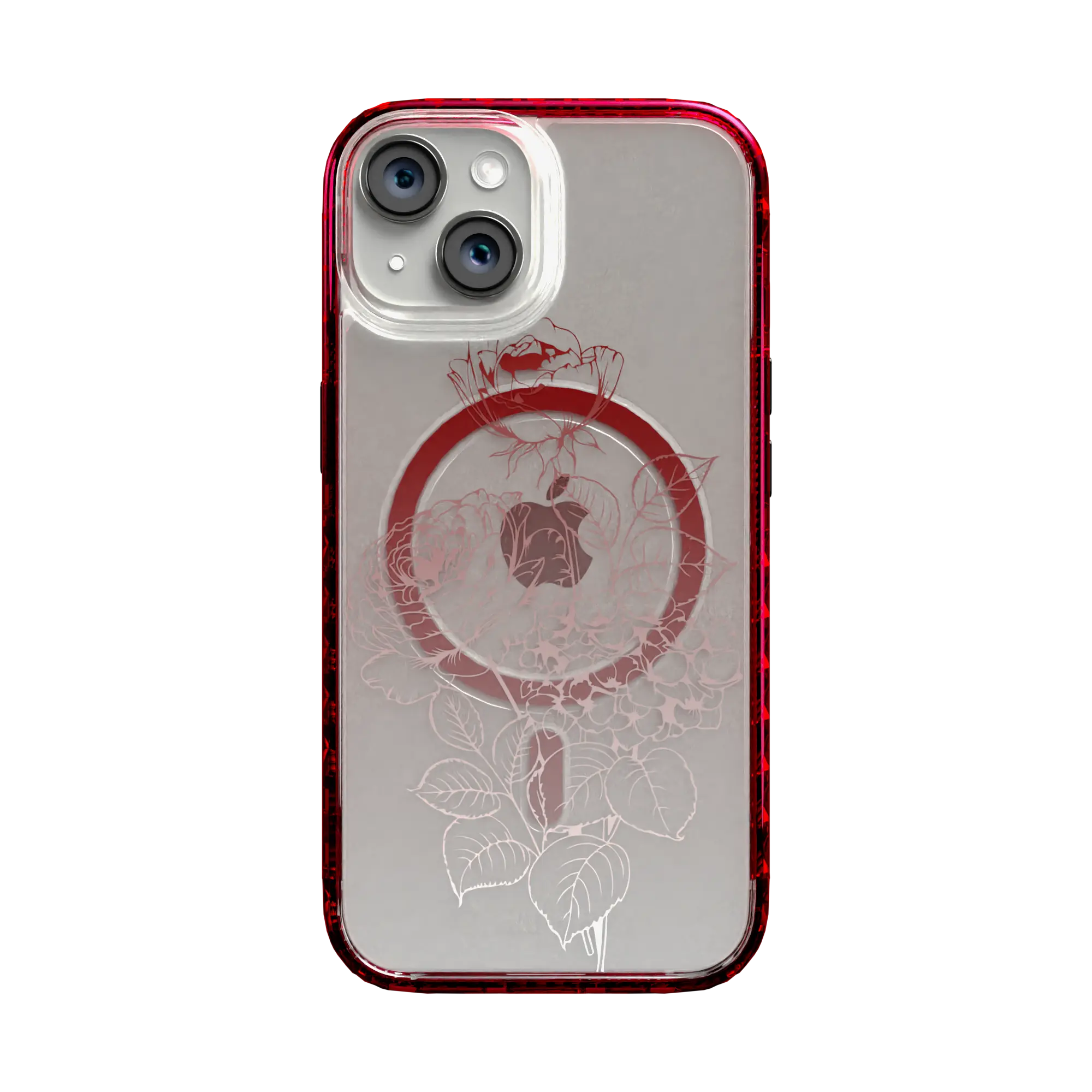 Apple-iPhone-15-Scarlet-Red Rosewood Radiance | Protective MagSafe Case | Ombre Bouquet Collection for Apple iPhone 15 Series cellhelmet cellhelmet