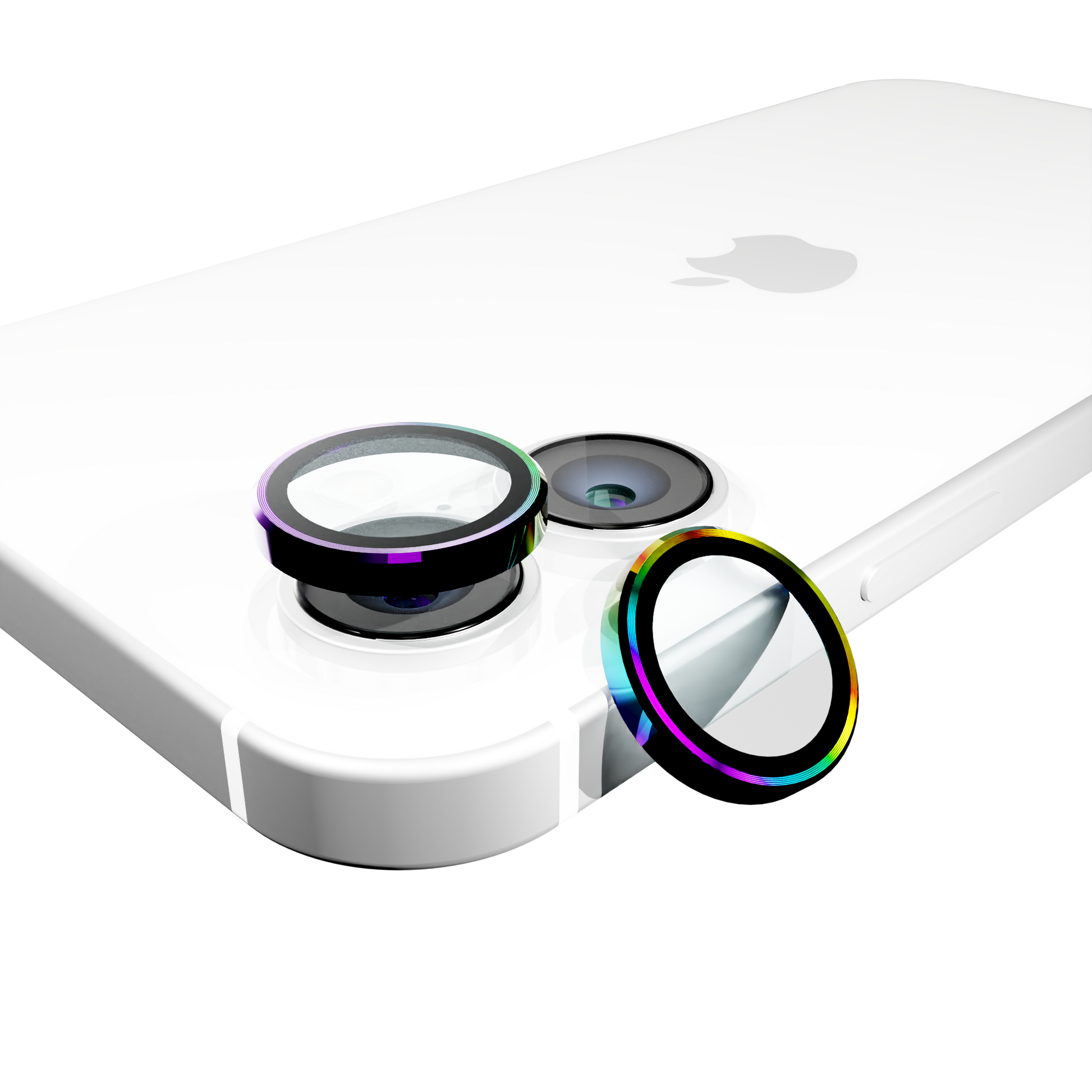 Tempered Camera Glass for iPhone 16 / 16 Plus Individual Lens Covers / Iridescent