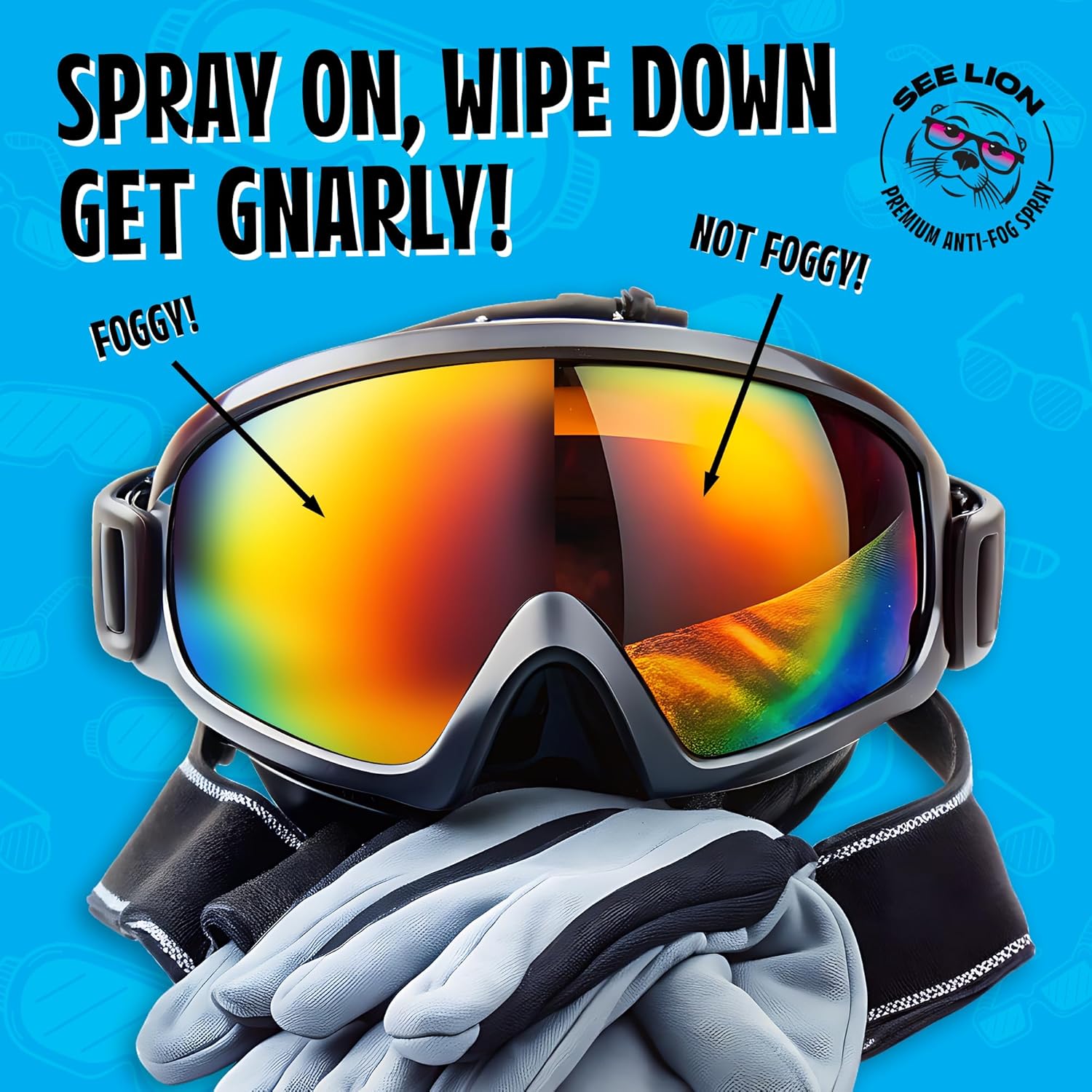 See Lion Anti Fog Spray | Long-Lasting Fog Prevention for Glasses, Goggles, Visors, Face Shields, Sunglasses | Streak-Free Formula