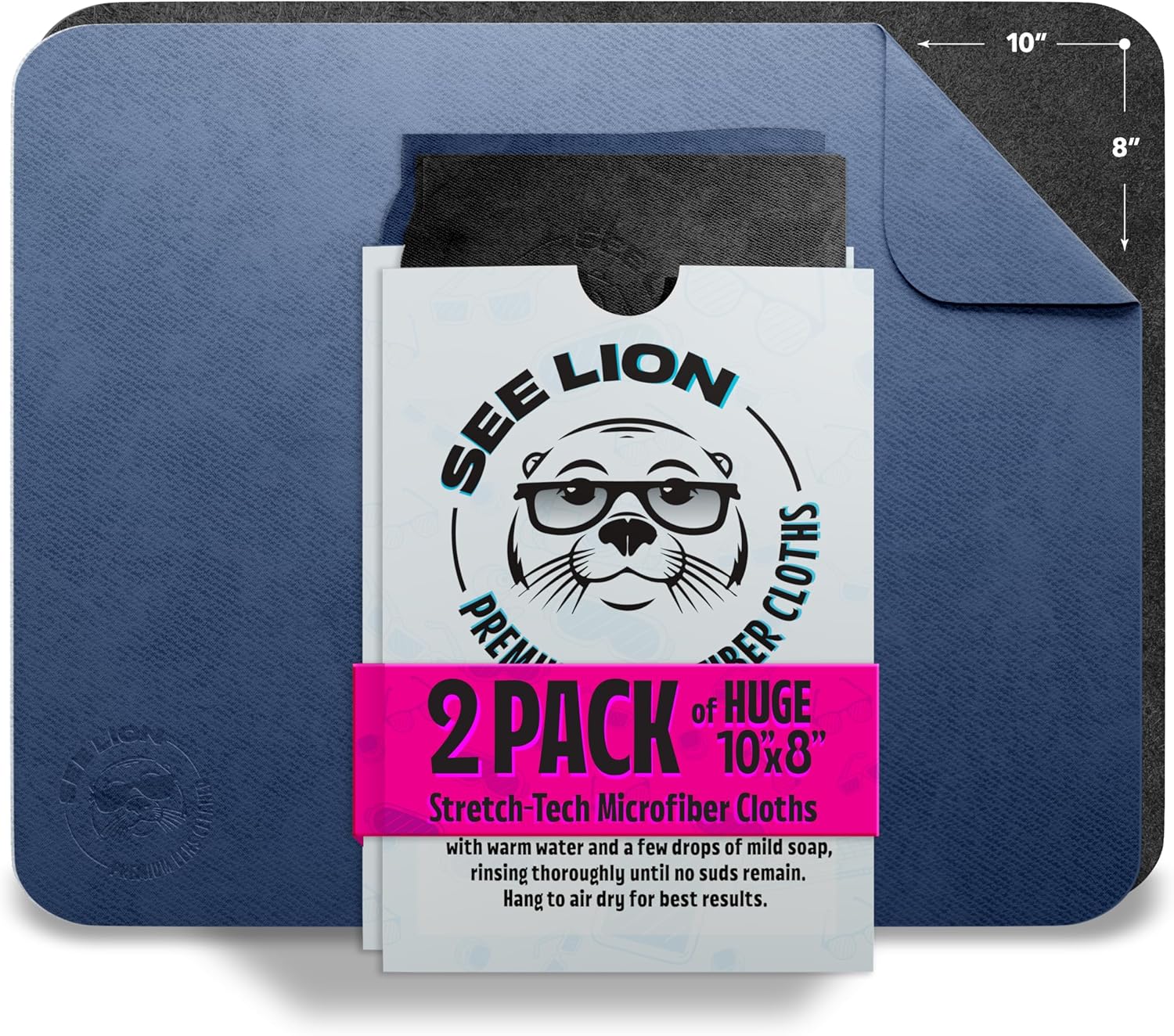 cellhelmet See Lion Swipes | Flex-Tech Microfiber Lens Cleaning Cloths | Ultrasoft, Reusable Wipes for Glasses, Screens, & Lenses