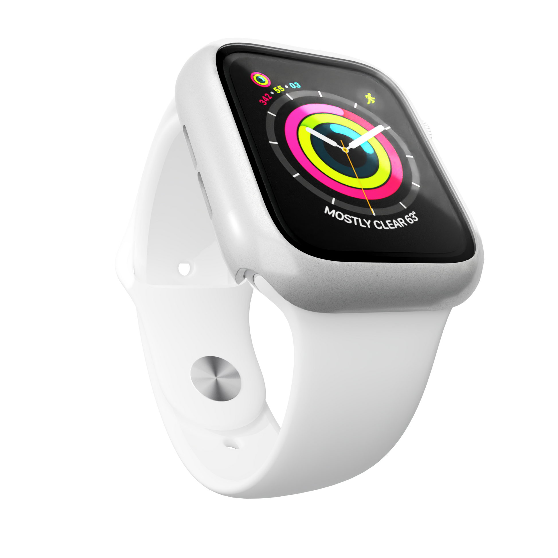 Watch Bumper and integrated screen protector compatible w/ Apple Watch 44mm / Silver