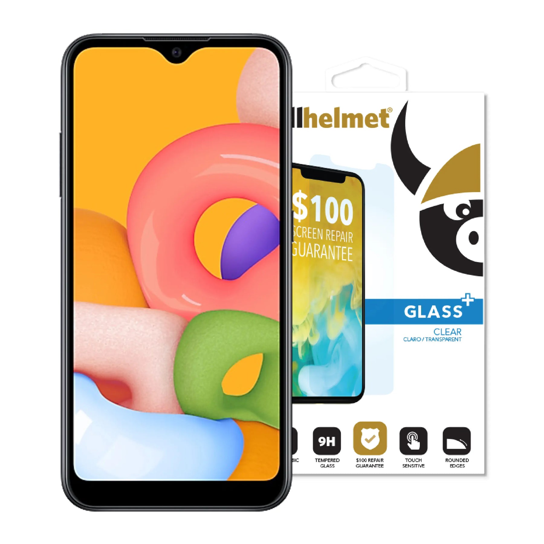 cellhelmet Tempered Glass for Galaxy A01 with Insurance