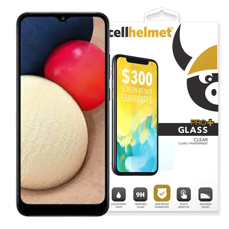 cellhelmet Tempered Glass for Galaxy A02S with Insurance