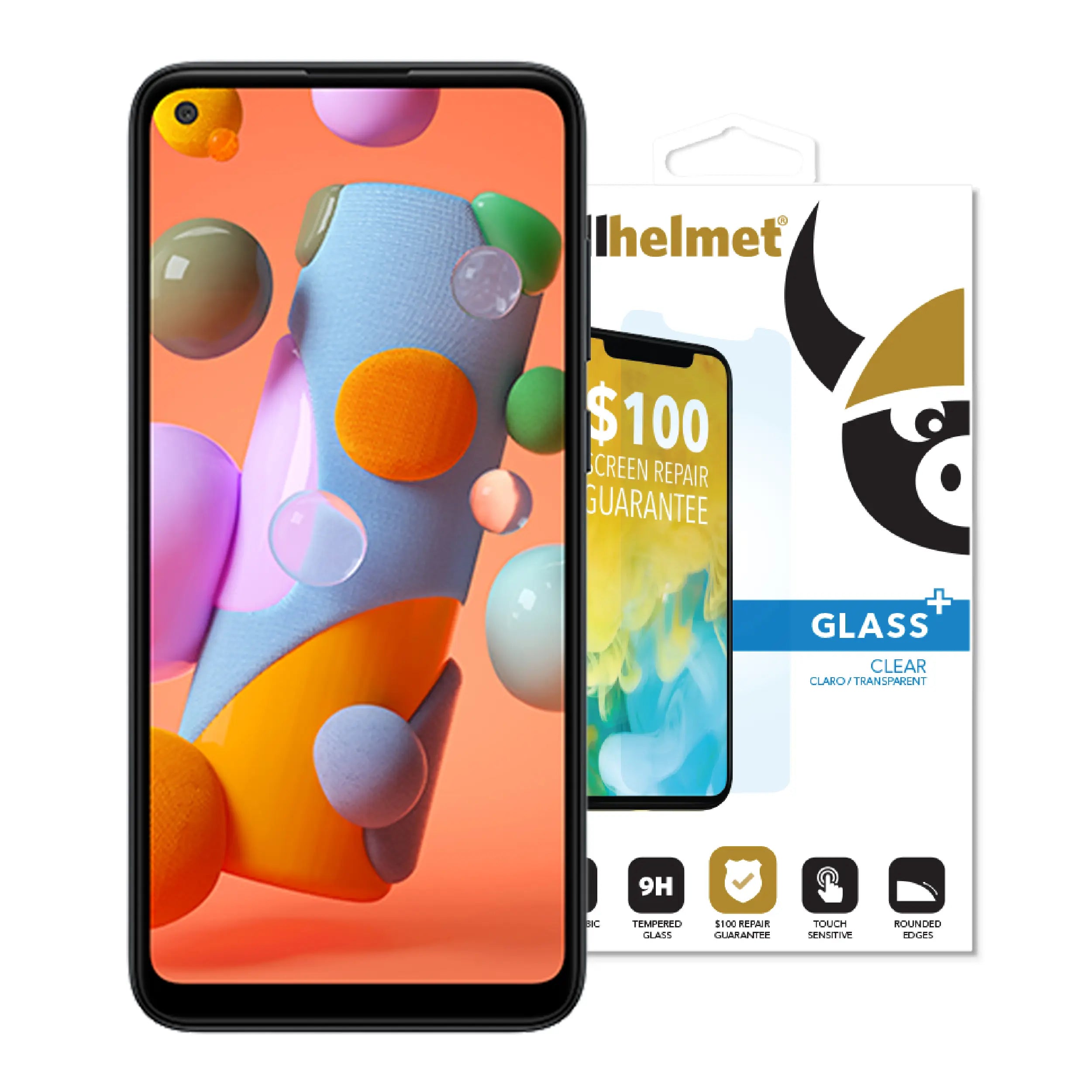 cellhelmet Tempered Glass for Galaxy A11 with Insurance